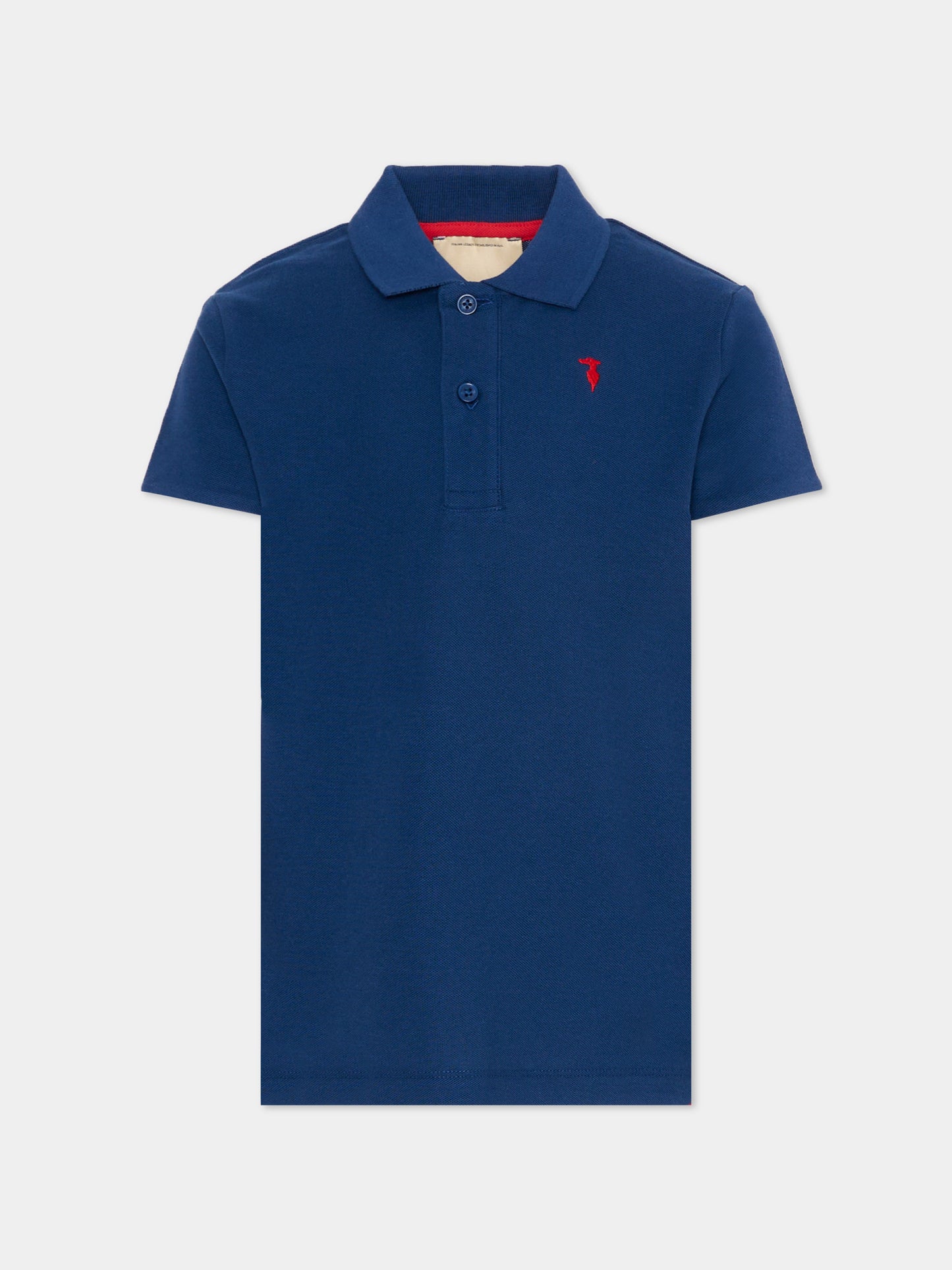 Polo blu per bambino con levriero,Trussardi Junior,TBP26006PO BLUE ESTATE