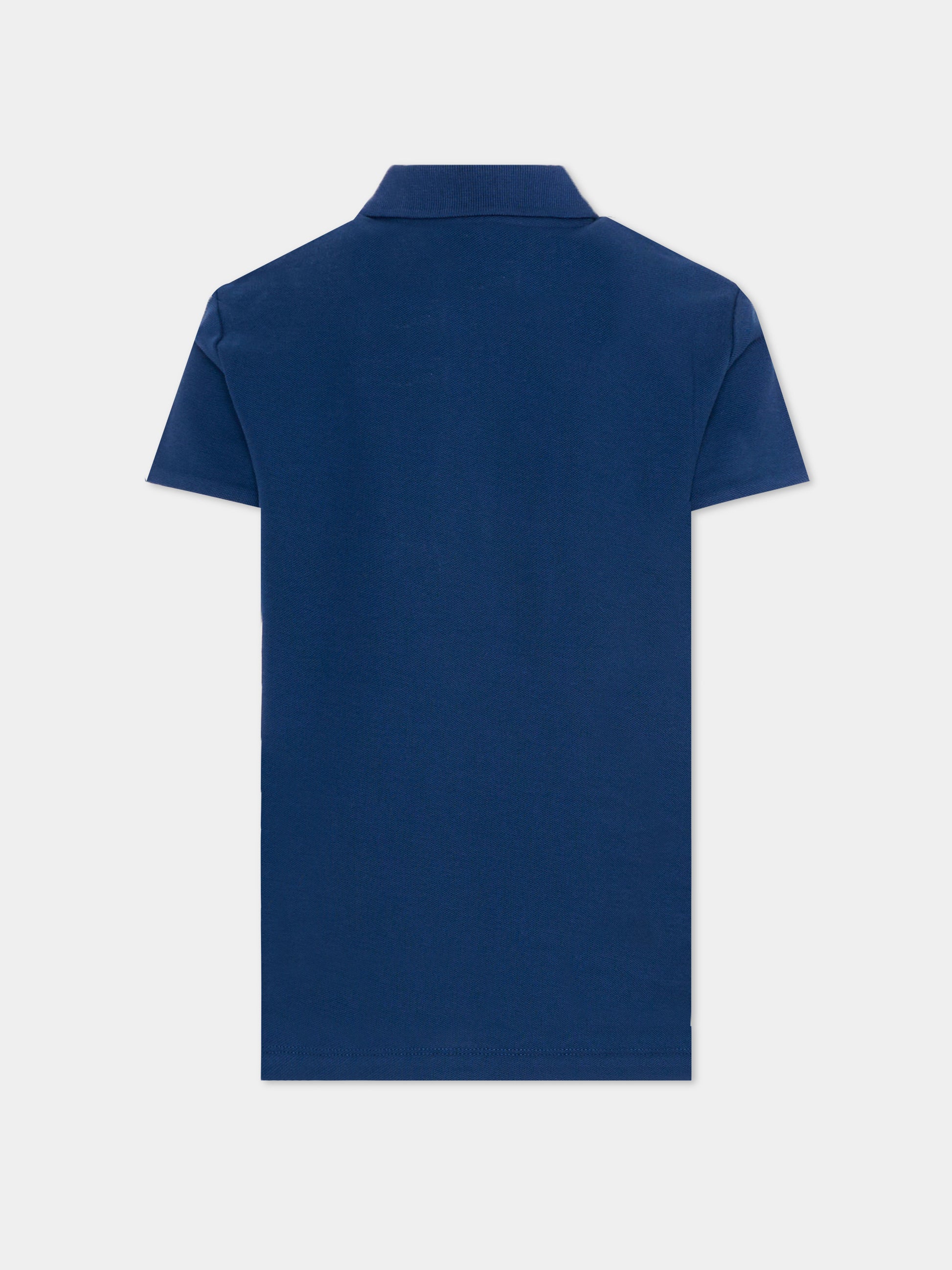 Polo blu per bambino con levriero,Trussardi Junior,TBP26006PO BLUE ESTATE
