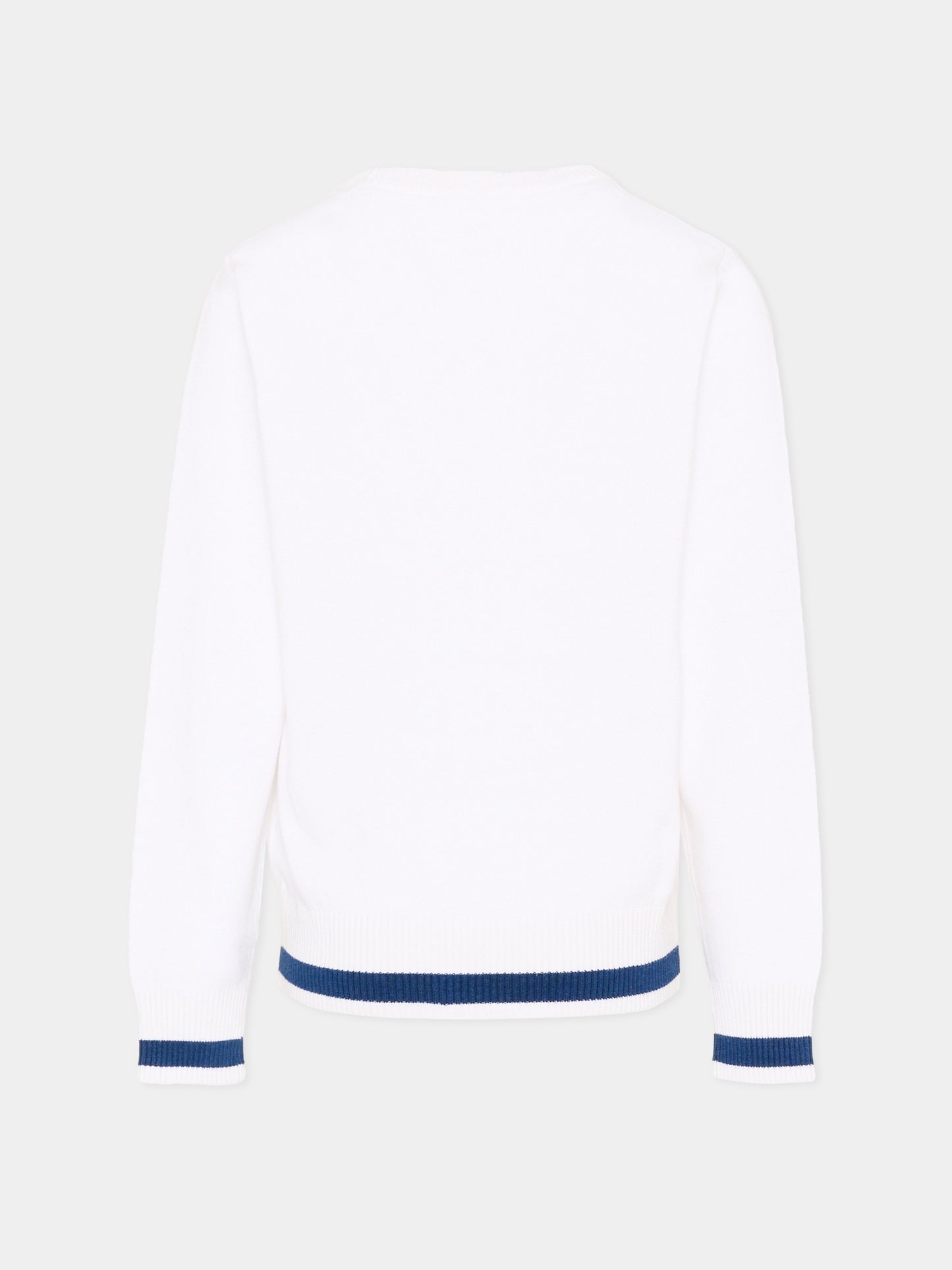 Maglione bianco per bambino con levriero,Trussardi Junior,TBP26005MA WHITE OPTICAL