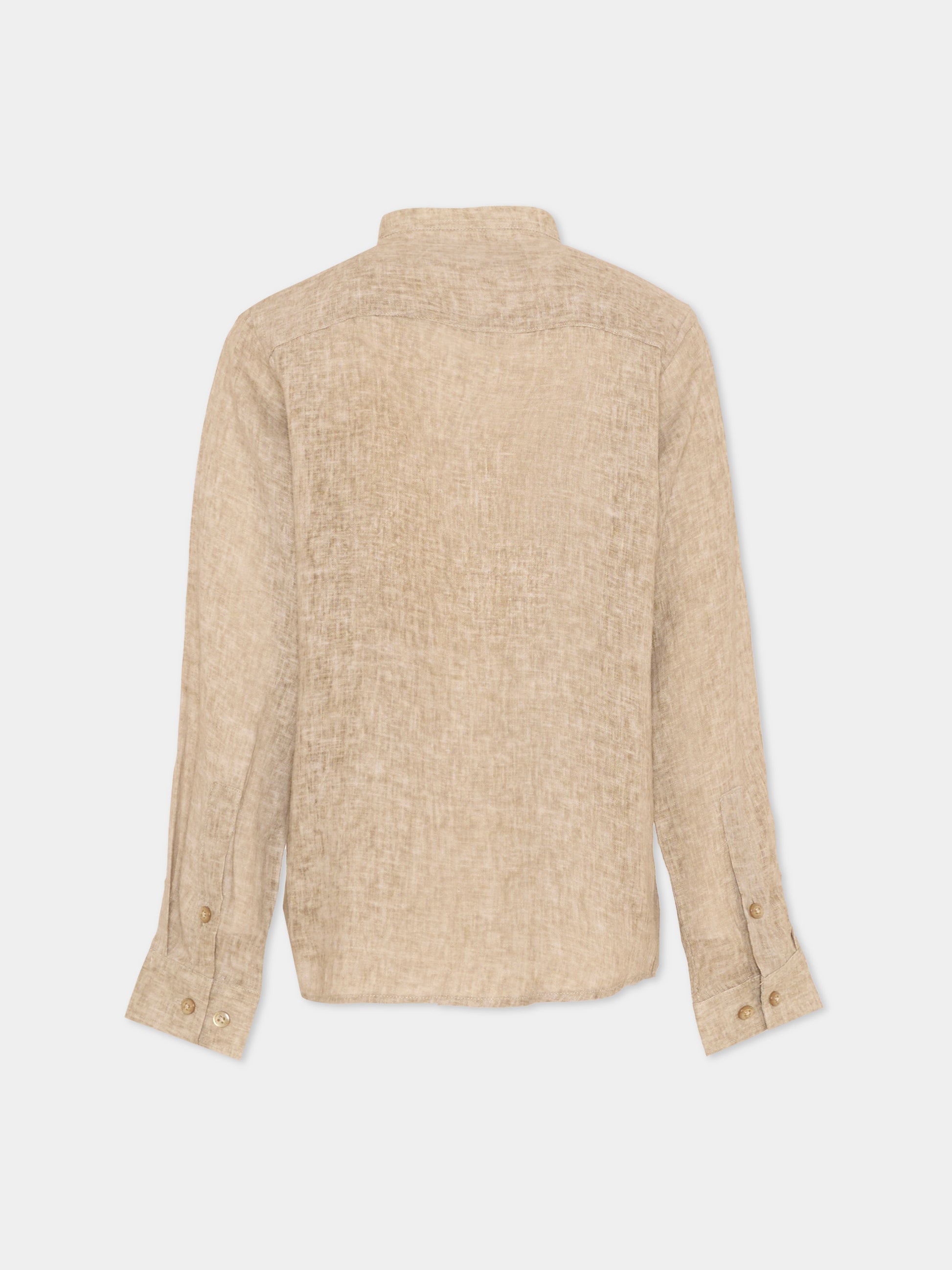 Camicia beige per bambino con levriero,Trussardi Junior,TBP26140CA BROWN INCENSE