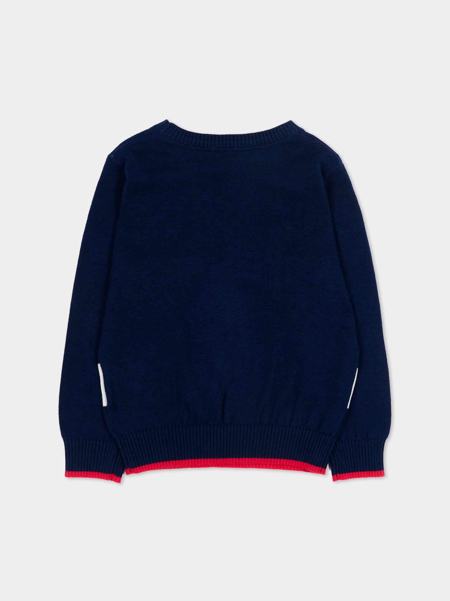 Maglione blu per neonato con levriero,Trussardi Junior,TIP26099MA BLUE ESTATE