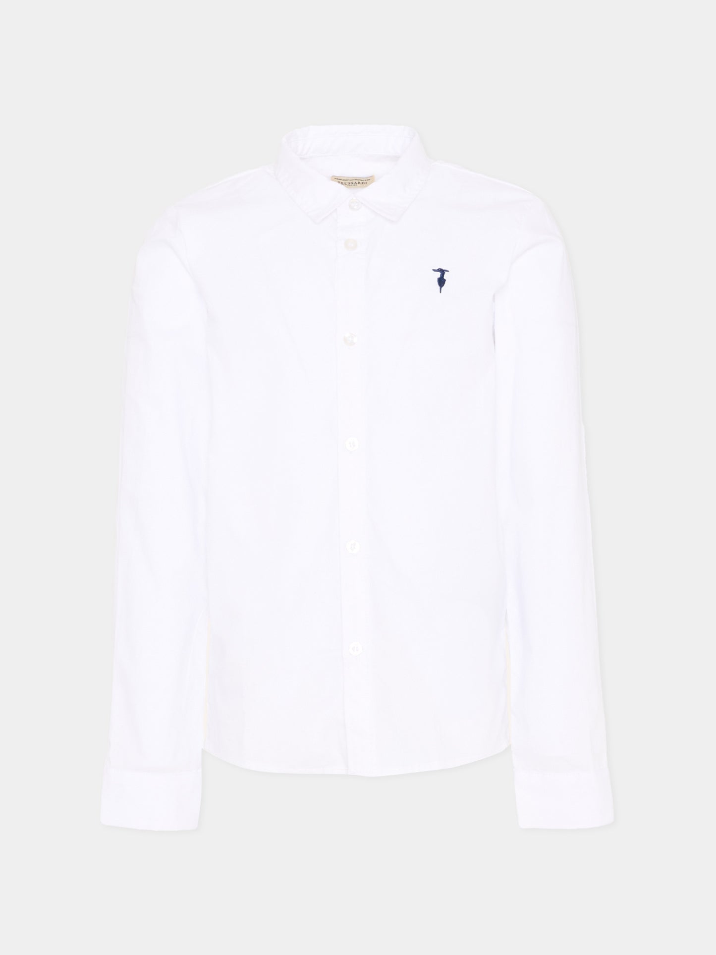 Camicia bianca per bambino con levriero,Trussardi Junior,TIP26145CA WHITE