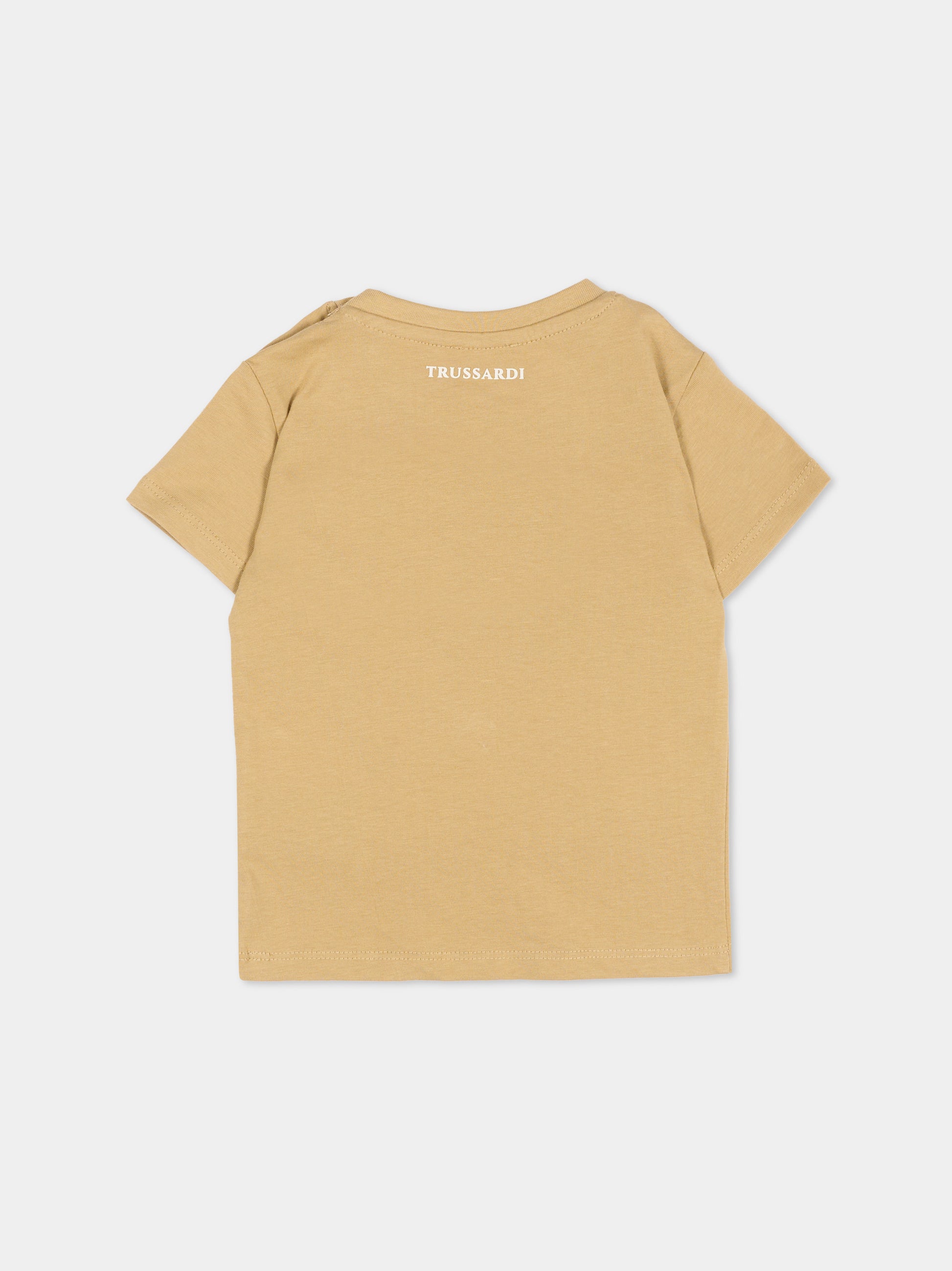 T-shirt marrone per neonato con levriero,Trussardi Junior,TIP26072TS BROWN INCENSE