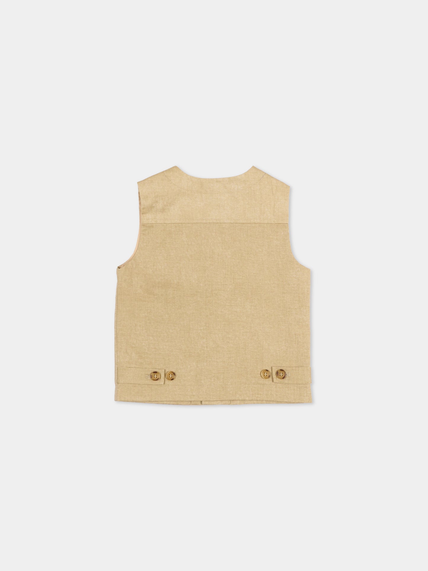 Panciotto marrone per neonato con levriero,Trussardi Junior,TIP26057GT BROWN INCENSE