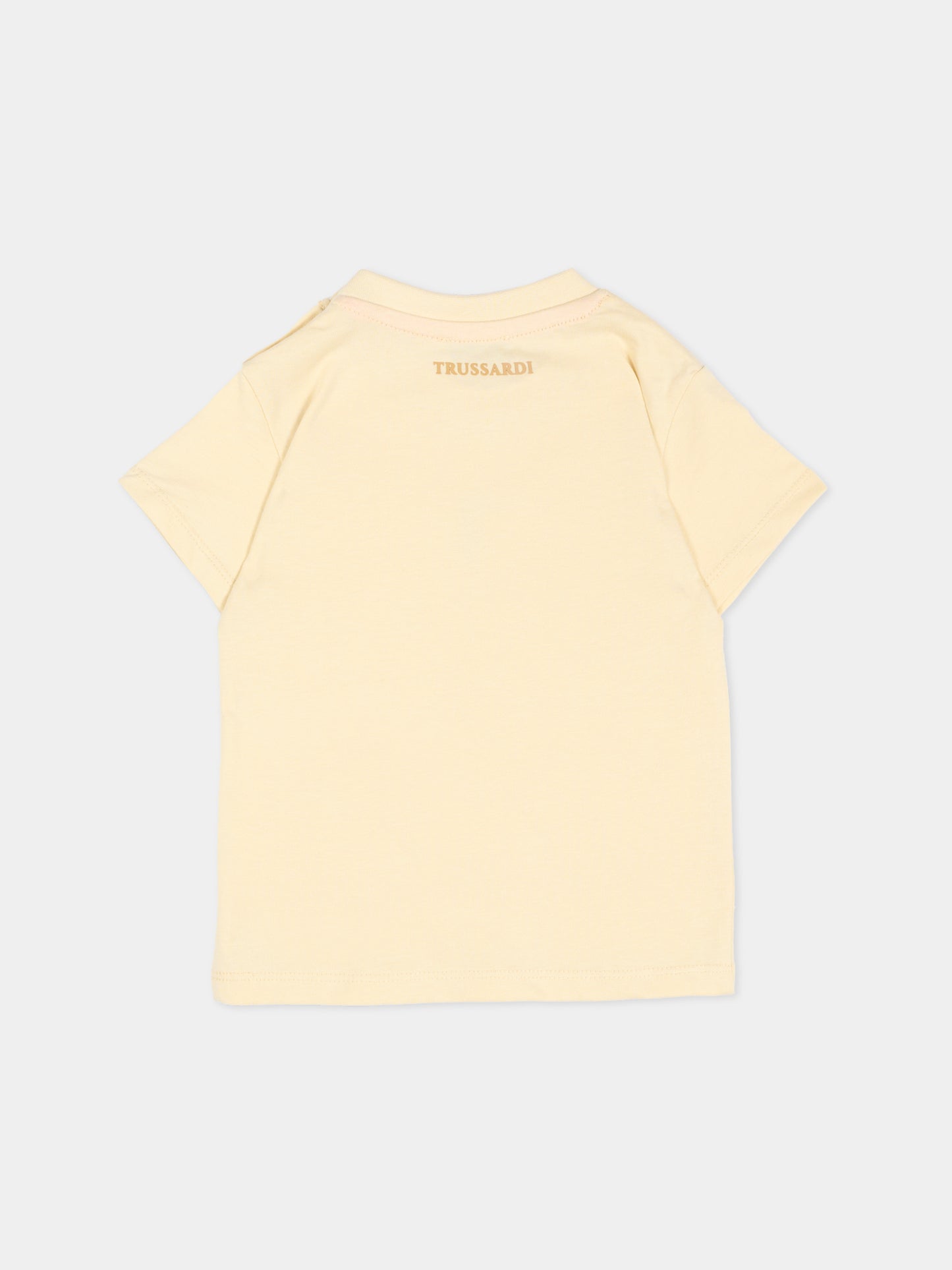 T-Shirt beige per neonato con levriero,Trussardi Junior,TIP26048TS BEIGE NEW ECRU