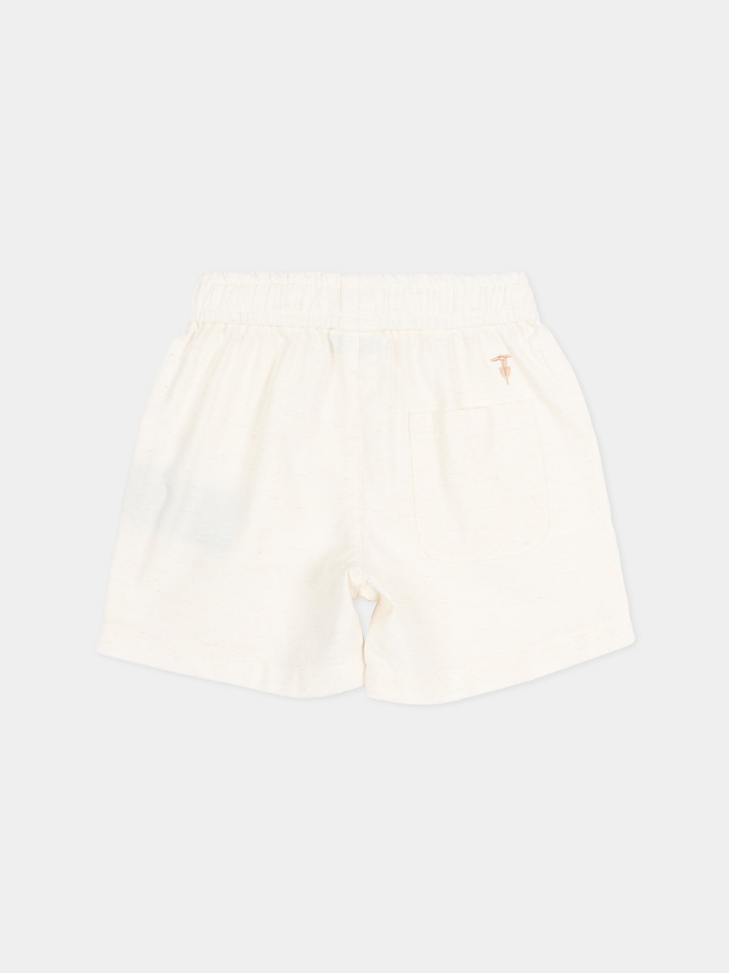 Shorts eleganti avorio per neonato con levriero,Trussardi Junior,TIP26063BE BEIGE NEW ECRU