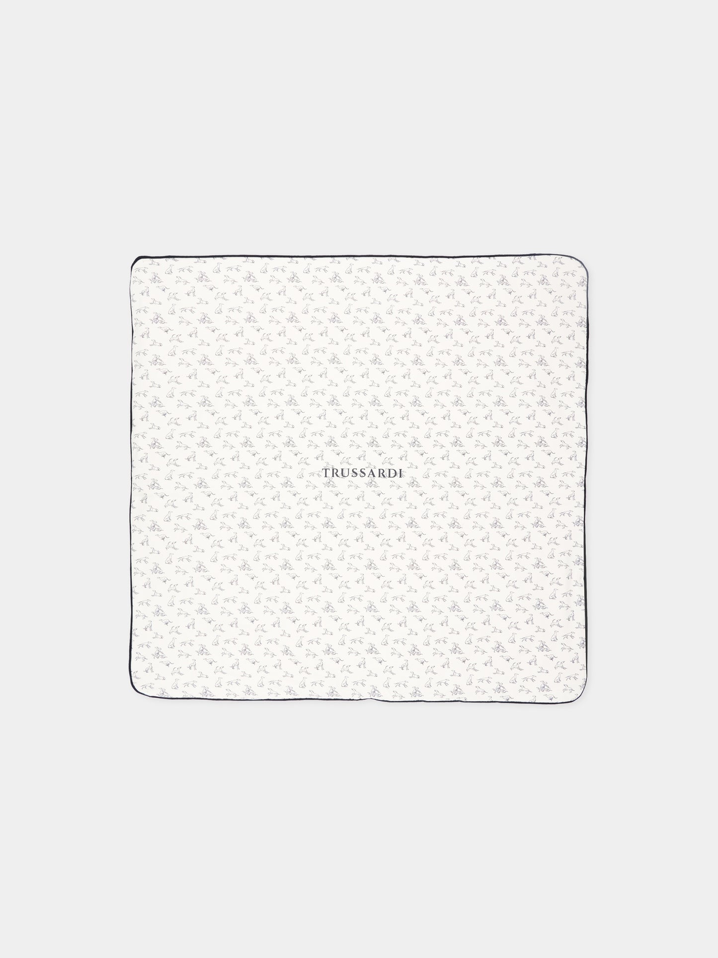 Coperta bianca per neonato con logo,Trussardi Junior,TLP26004CE WHITE BLUE