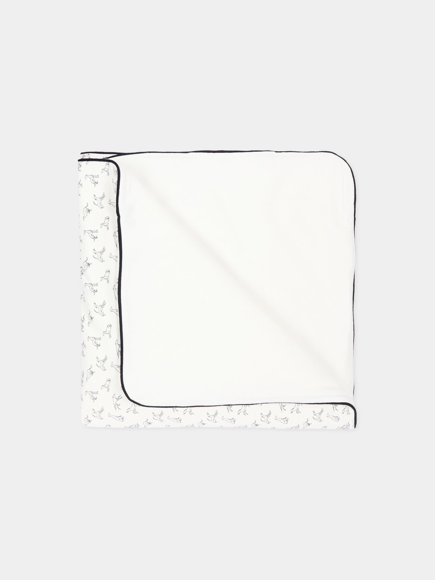 Coperta bianca per neonato con logo,Trussardi Junior,TLP26004CE WHITE BLUE