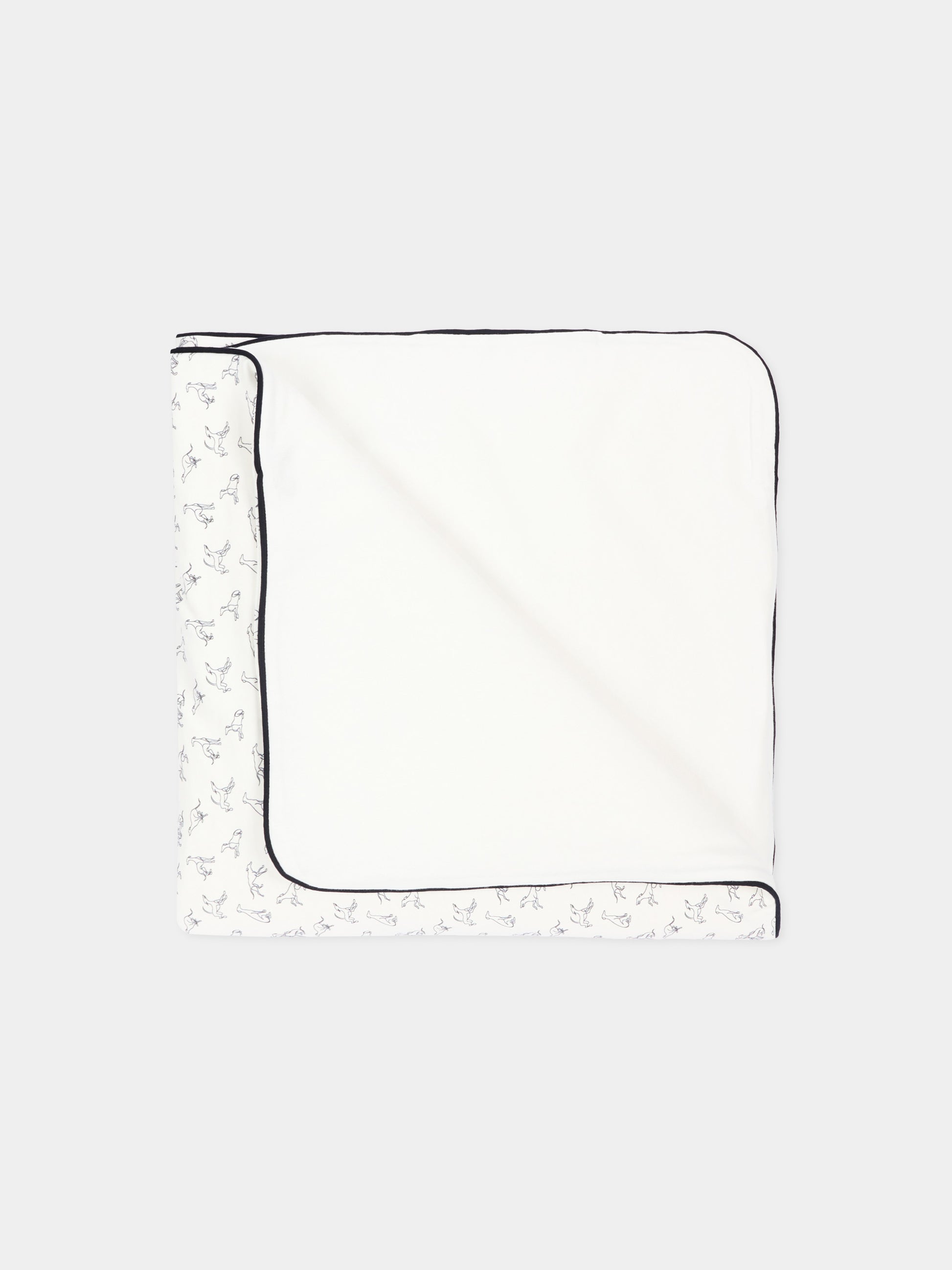 Coperta bianca per neonato con logo,Trussardi Junior,TLP26004CE WHITE BLUE