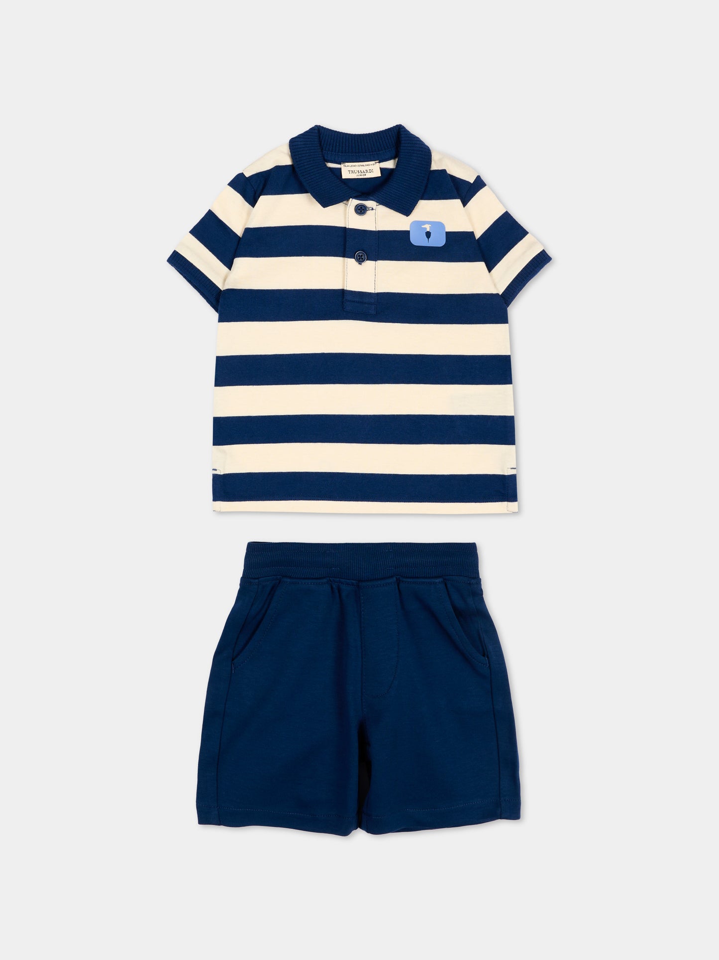 Completo sportivo blu a righe per neonato,Trussardi Junior,TIP26082CJ BLUE ESTATE