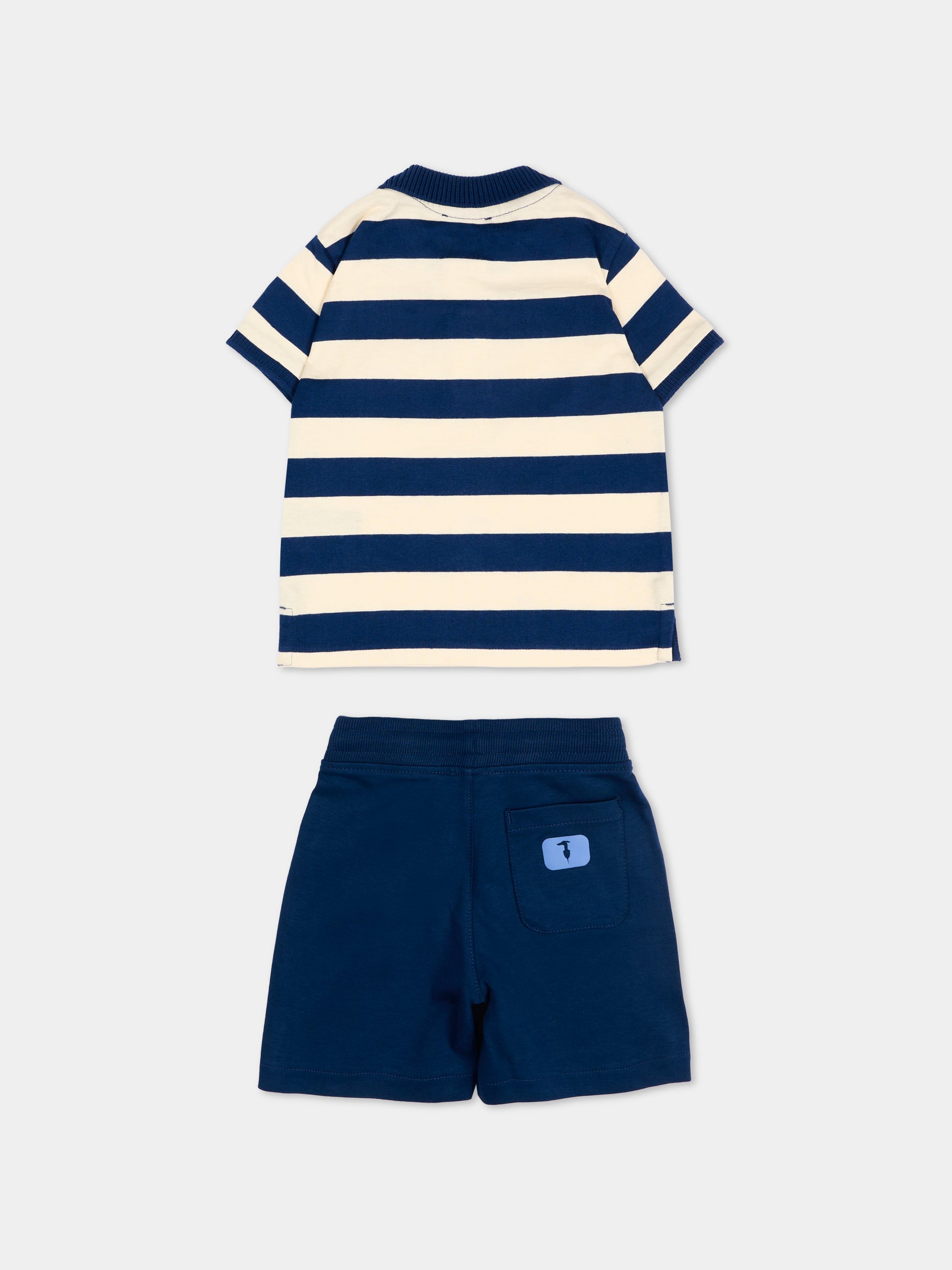 Completo sportivo blu a righe per neonato,Trussardi Junior,TIP26082CJ BLUE ESTATE