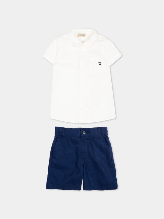 Completo elegante bianco per neonato,Trussardi Junior,TIP26158CL WHITE