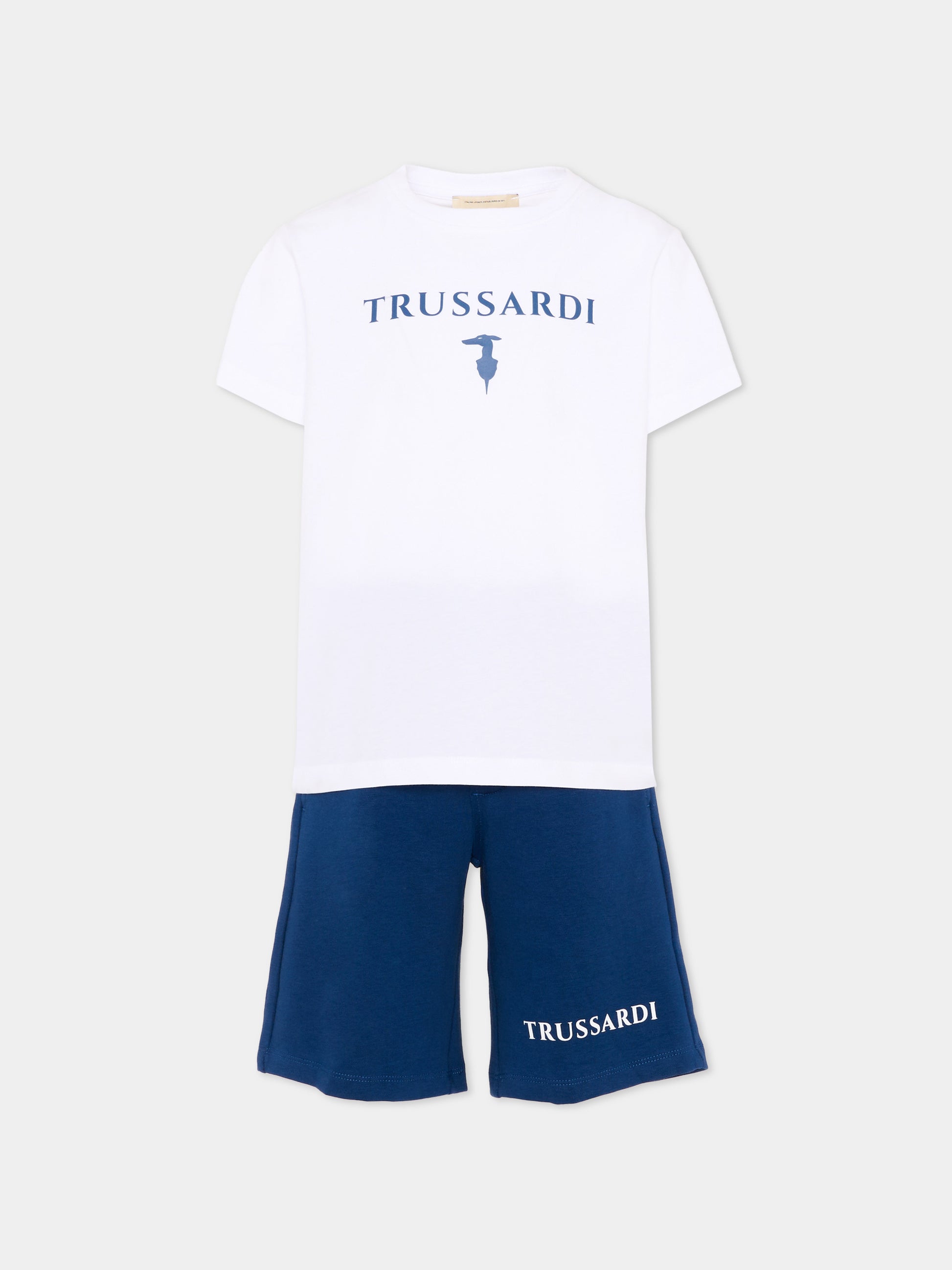 Completo sportivo bianco per bambino con logo,Trussardi Junior,TBP26010CJ WHITE OPTICAL