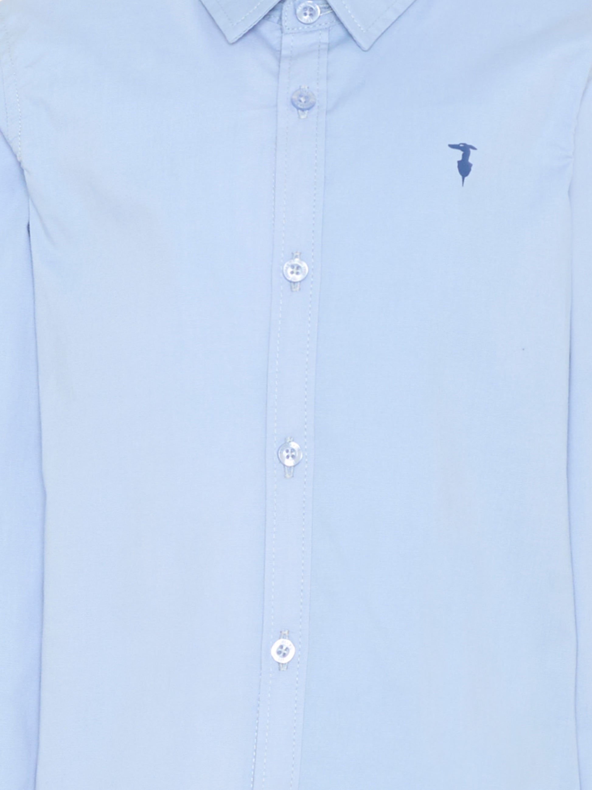 Camicia celeste per bambino con logo,Trussardi Junior,TIP26005CA BLUE PLACID