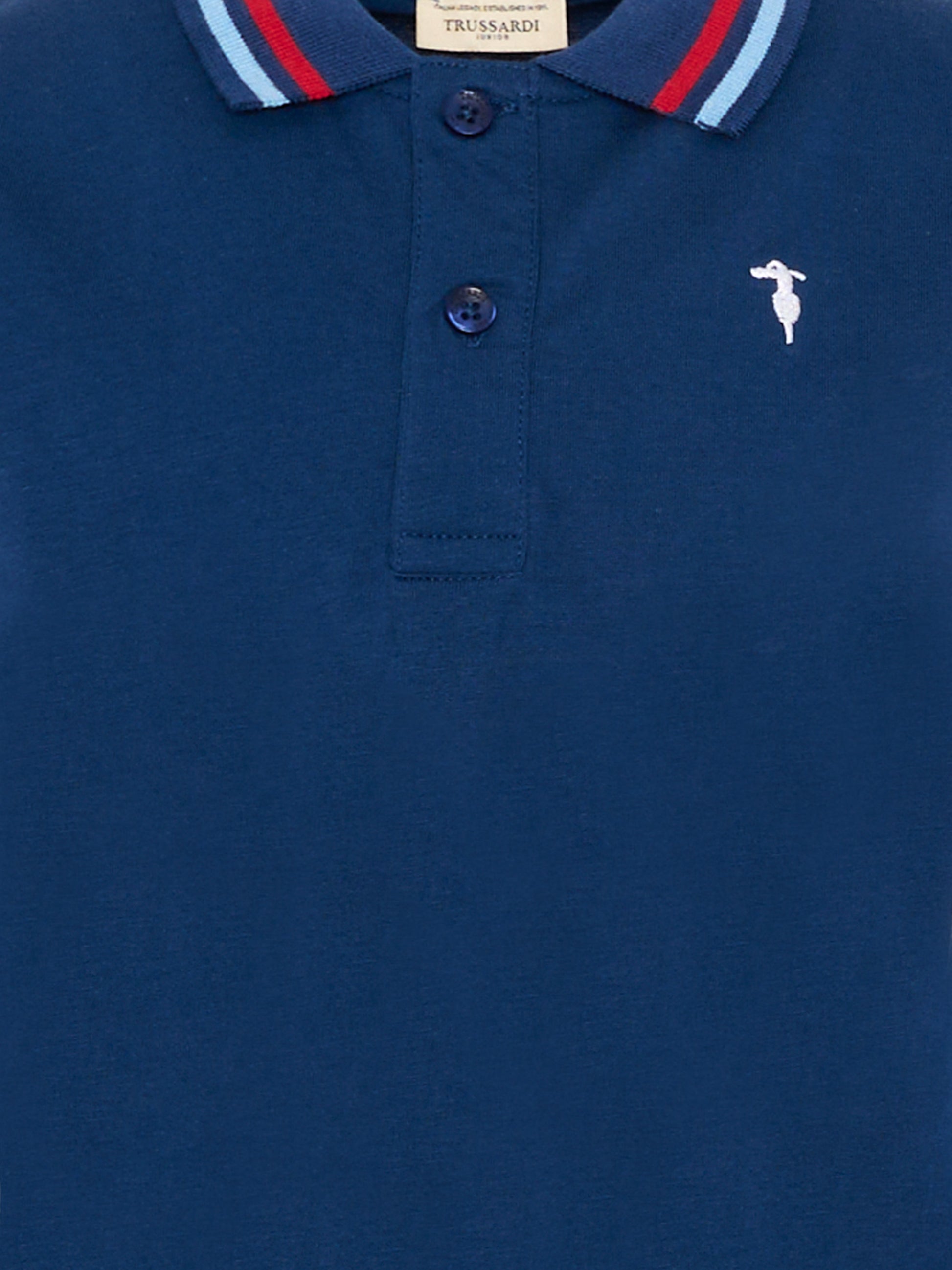 Polo blu per bambino con logo,Trussardi Junior,TIP26102PO BLUE ESTATE