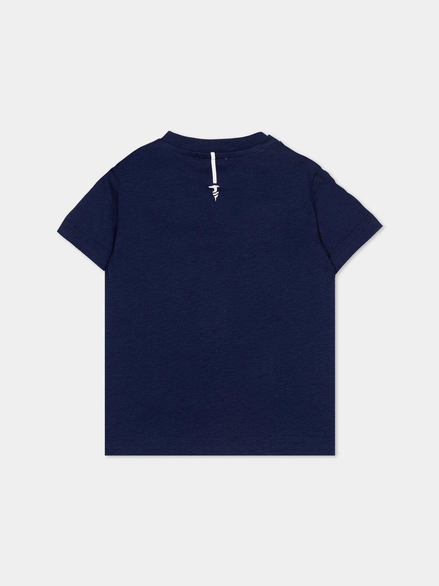 T-Shirt blu per neonato con logo,Trussardi Junior,TIP26035TS BLUE ESTATE