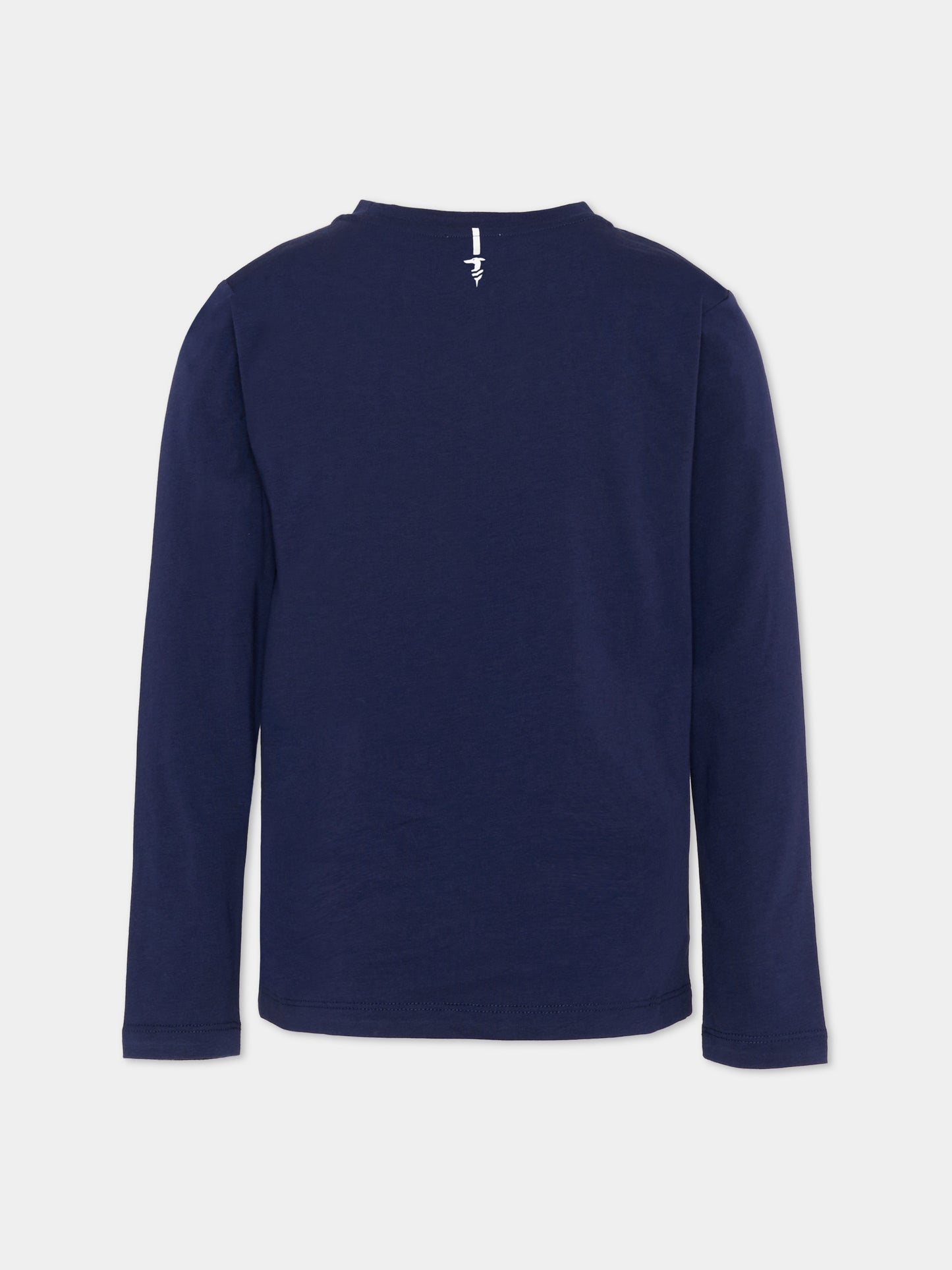 T-shirt blu per bambino con logo,Trussardi Junior,TIP26106TS BLUE ESTATE