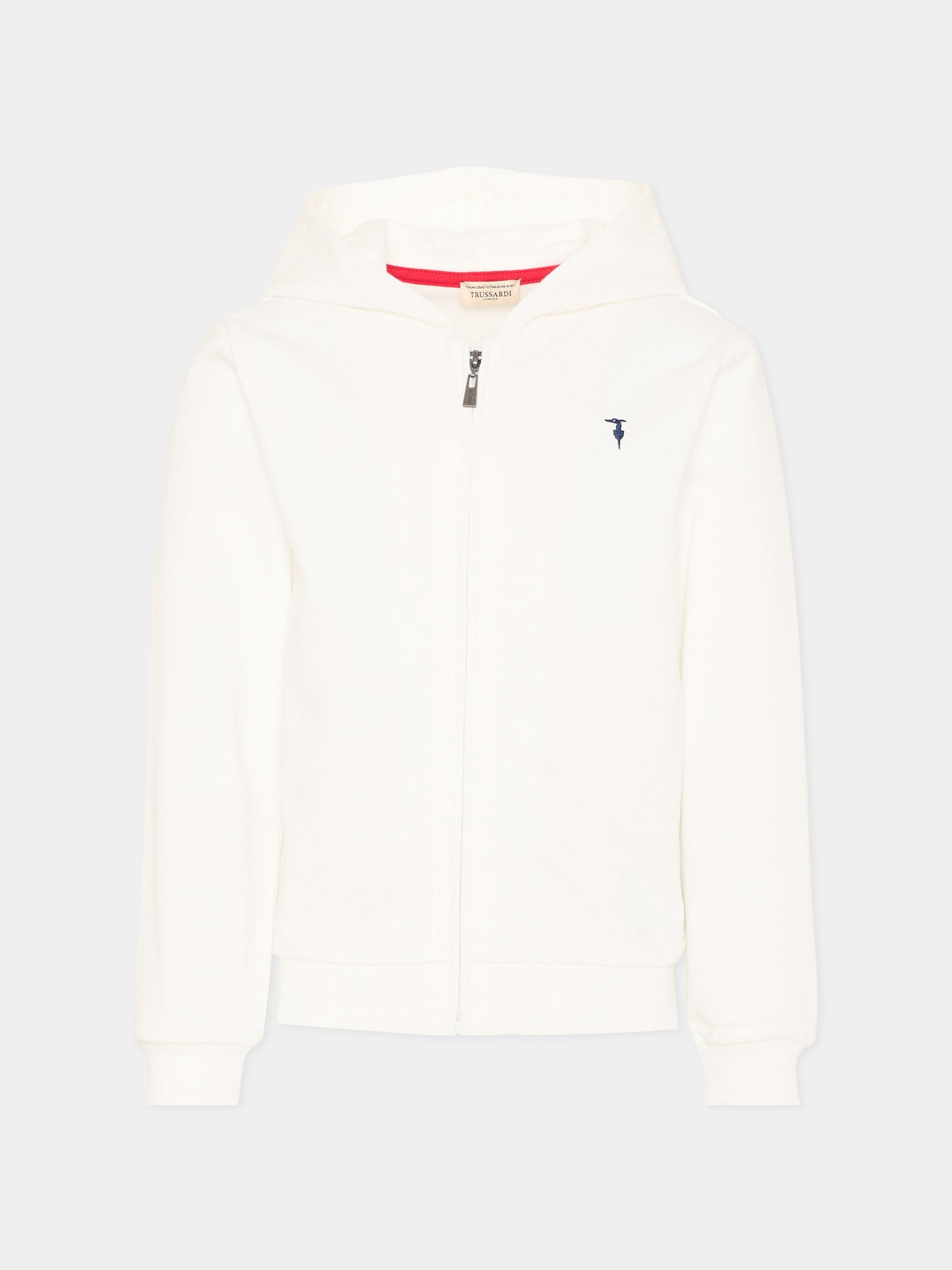 Felpa bianca per bambino con levriero,Trussardi Junior,TIP26090FE WHITE