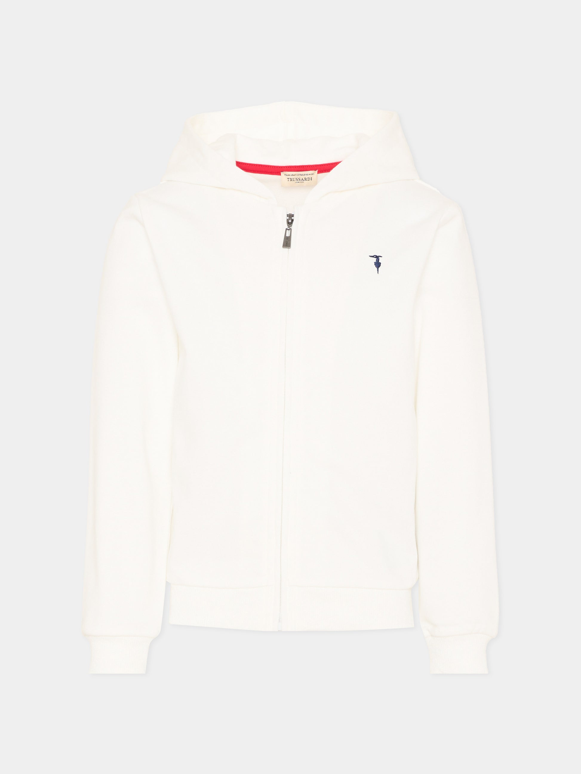 Felpa bianca per bambino con levriero,Trussardi Junior,TIP26090FE WHITE
