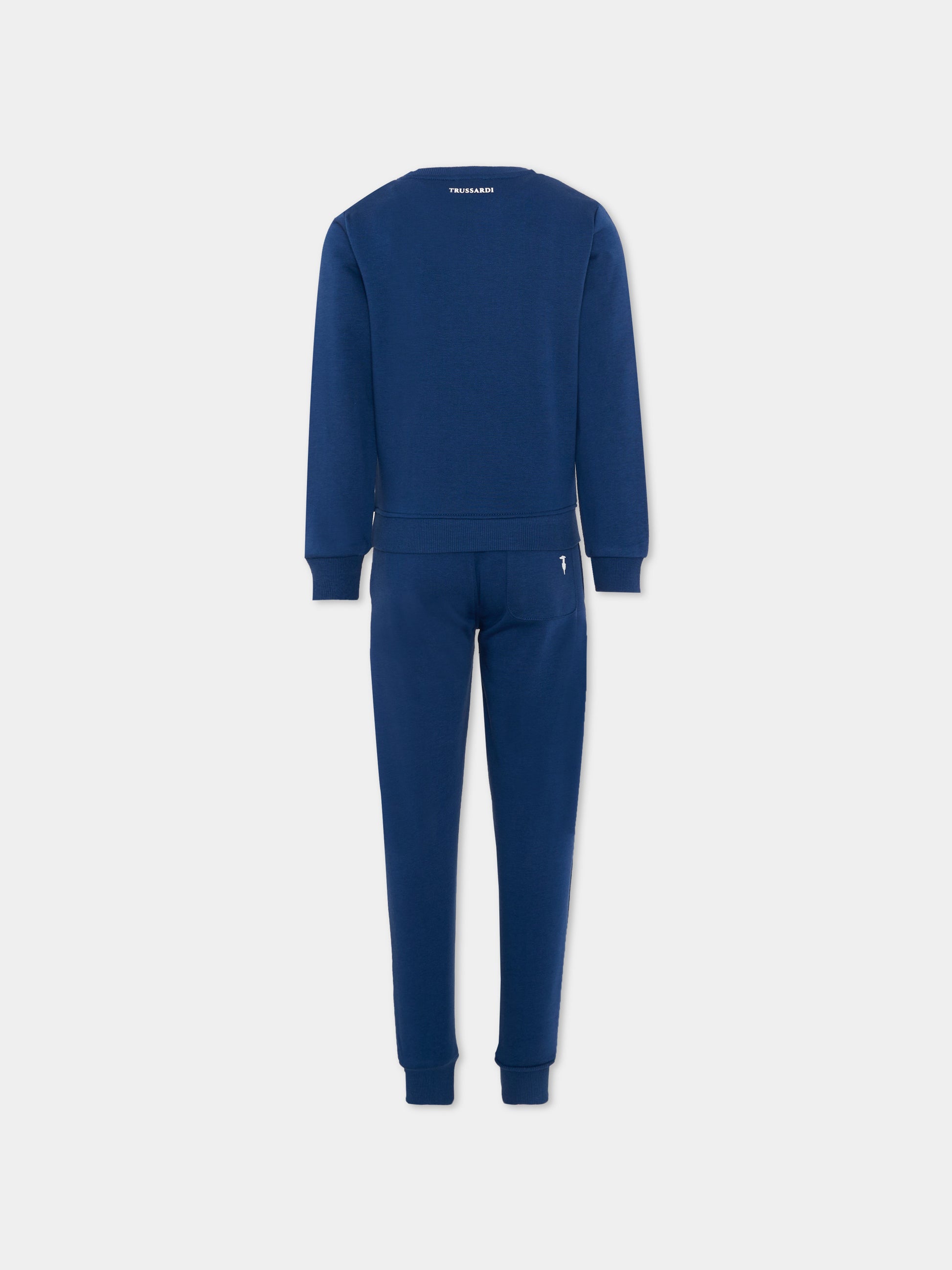 Completo sportivo blu per bambino con levriero,Trussardi Junior,TIP26001CF BLUE ESTATE