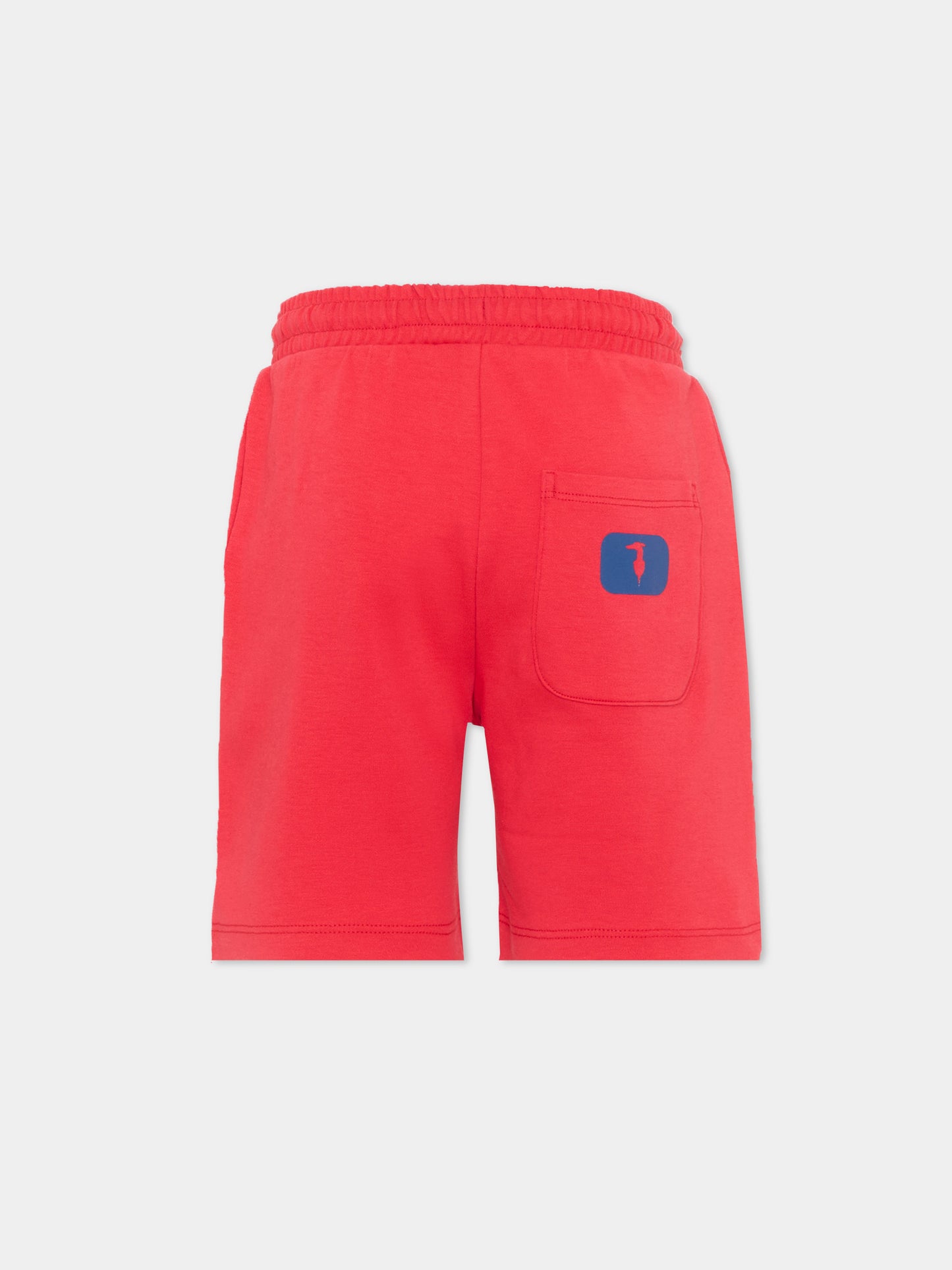 Shorts rossi per bambino con patch logo,Trussardi Junior,TIP26097BE RED LYCHEE