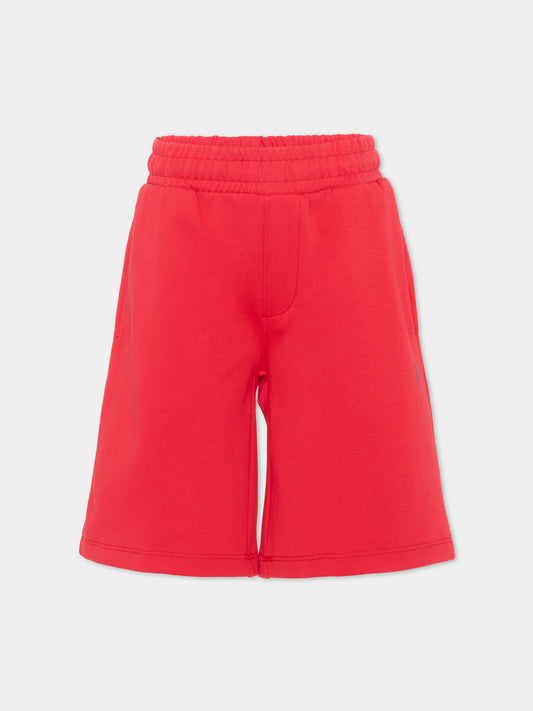 Shorts sportivi rossi per bambino con logo,Trussardi Junior,TBP26008BE RED LYCHEE
