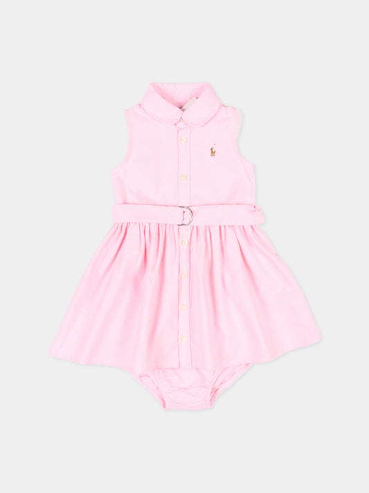 Vestito rosa per neonata con Polo Pony,Ralph Lauren Kids,969058002