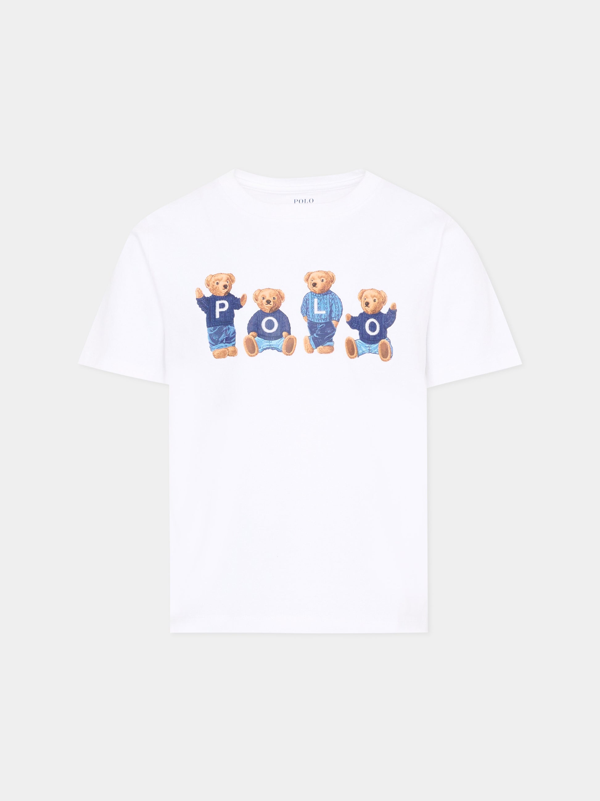 T-Shirt bianca per bambini con Polo Bear,Ralph Lauren Kids,A11851001