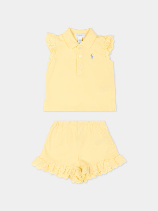 Completo sportivo giallo per neonata,Ralph Lauren Kids,A12829001