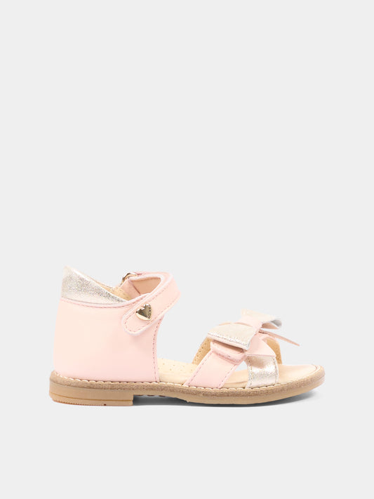 Sandali rosa per bambina con fiocco,Walkey,Y1A2 44186 0092A041