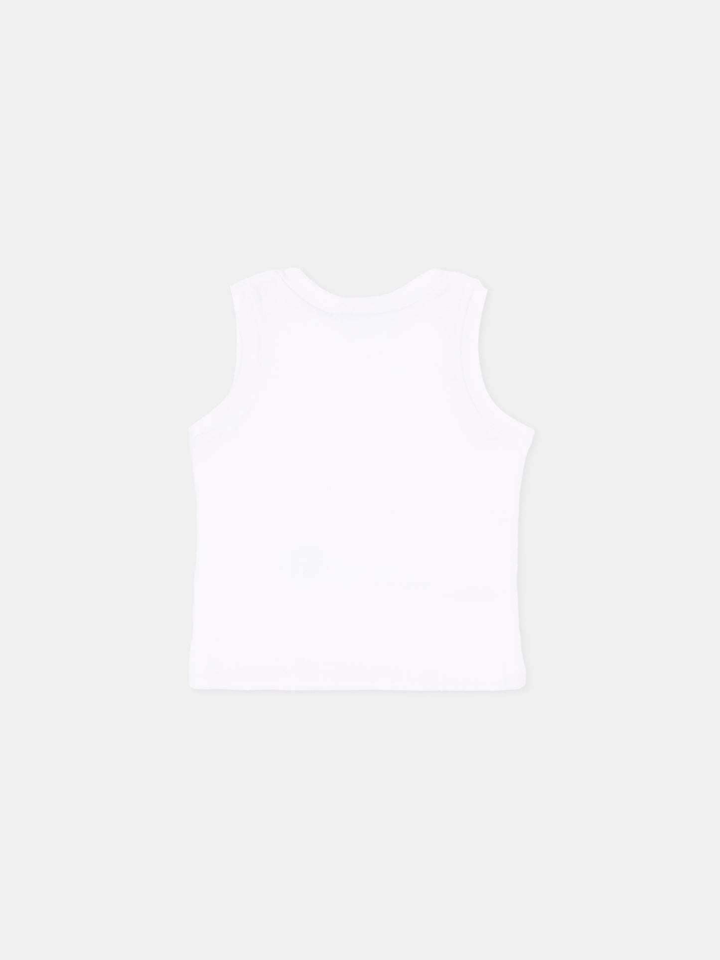 Canotta bianca per neonato con maple leaf e logo,Dsquared2,DQ3314 D00XM DQ100