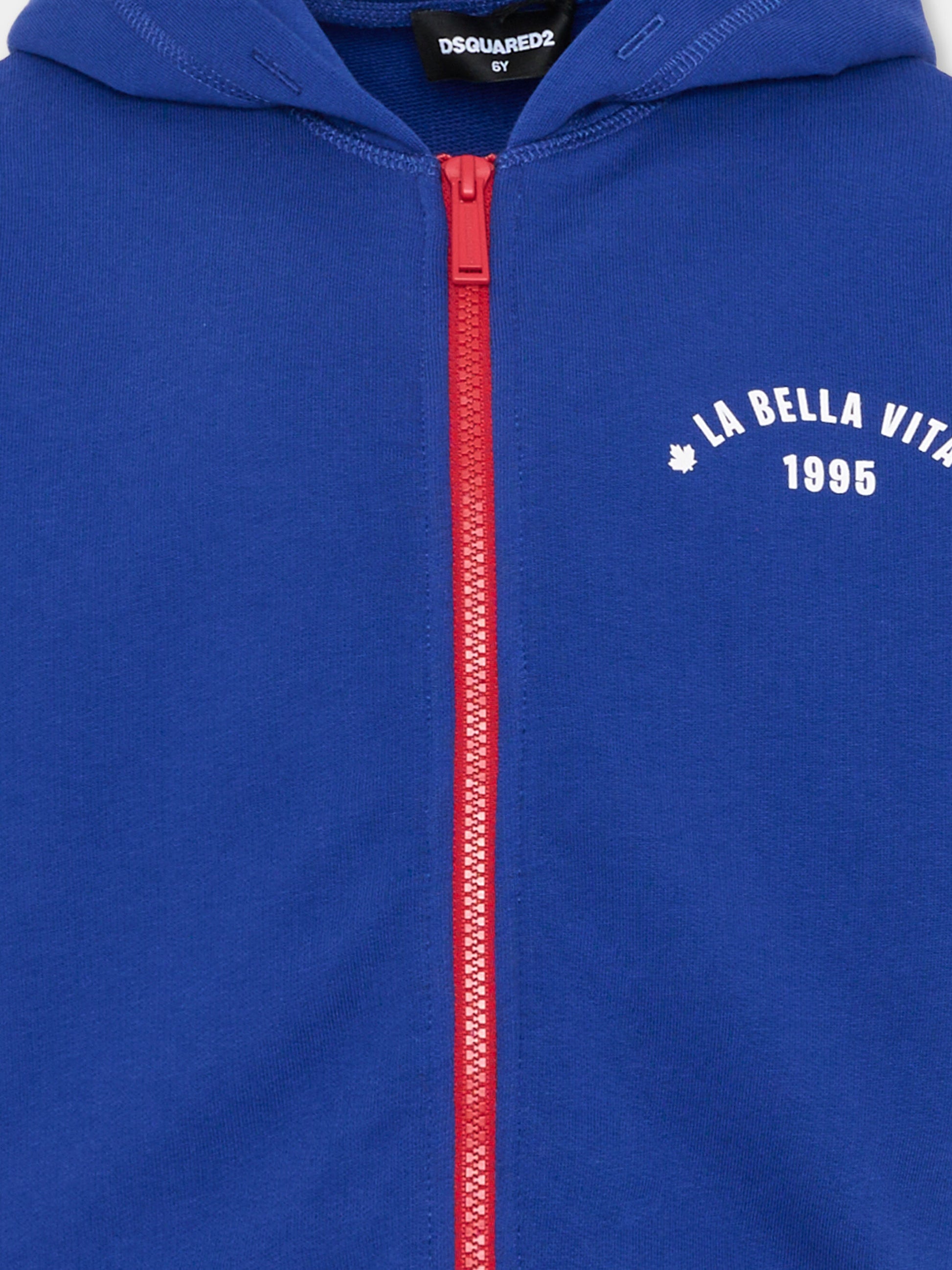 Felpa blu per bambino logomania,Dsquared2,DQ3347 D0AGW DQ879