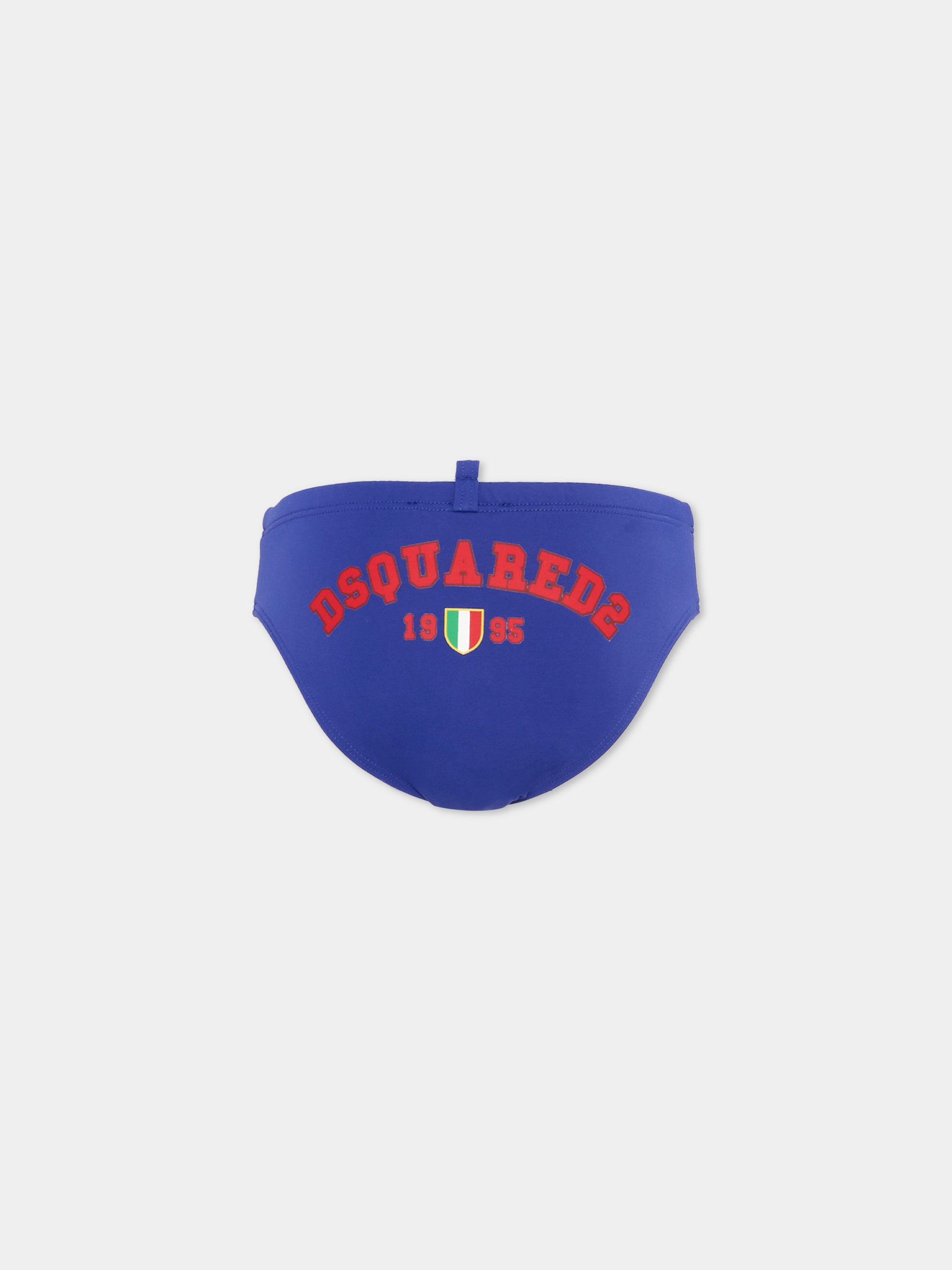 Slip mare blu per bambino con logo,Dsquared2,DQ3359 D000V DQ879