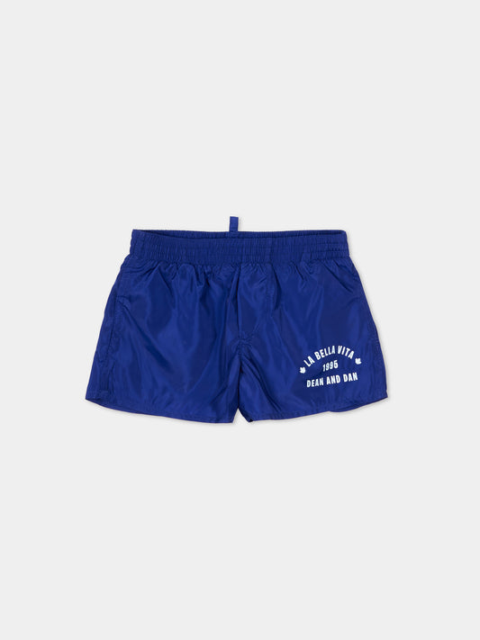 Boxer mare blu per neonato con logo,Dsquared2,DQ3370 D00QK DQ879