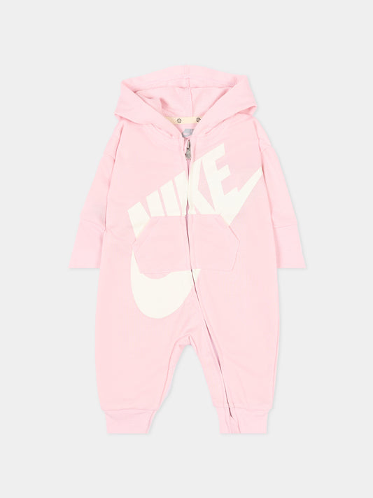 Tutina rosa per neonata con logo,Nike,56J459 A9Y