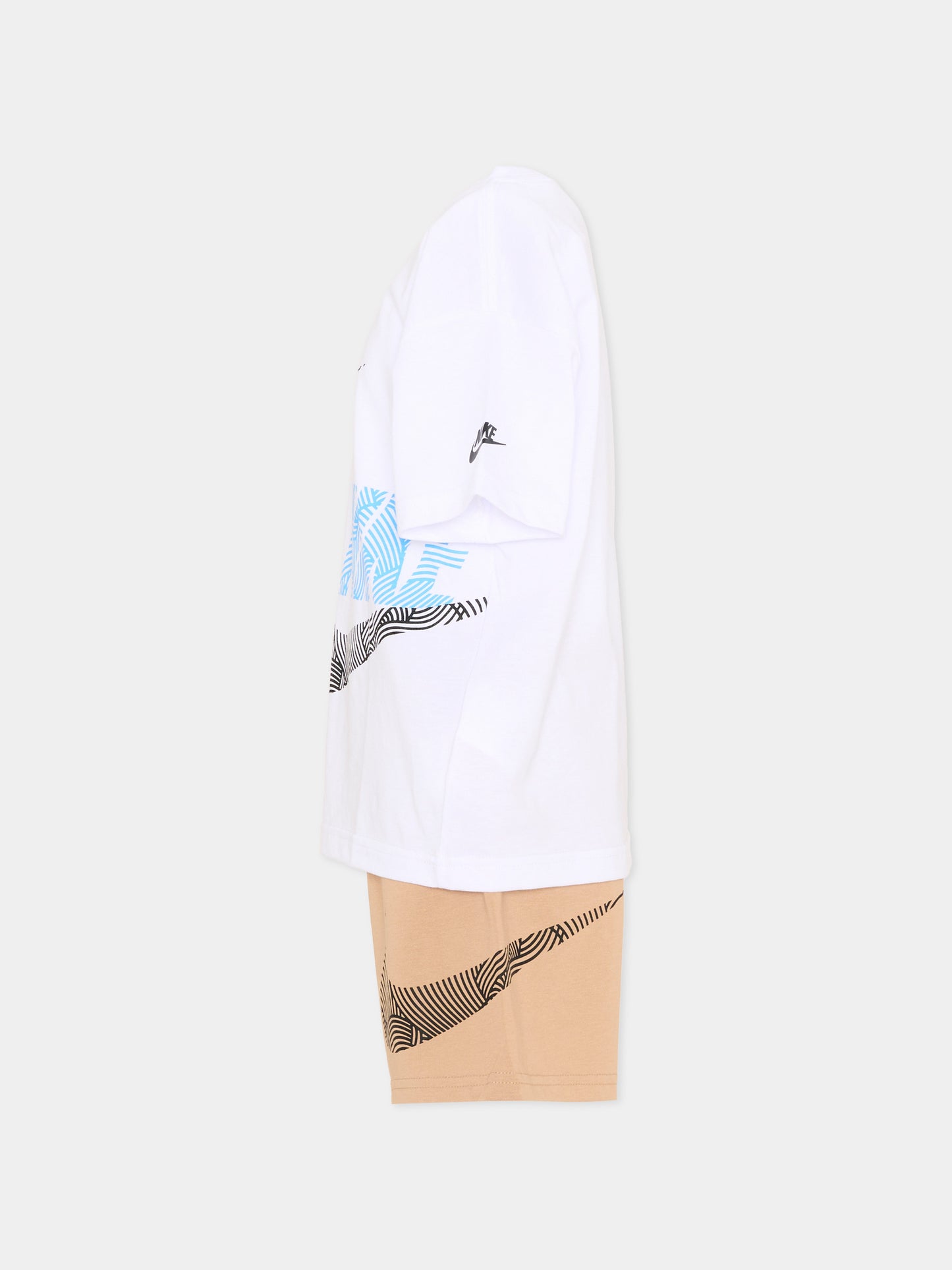 Completo sportivo bianco per bambini con logo,Nike,86N737 X0L