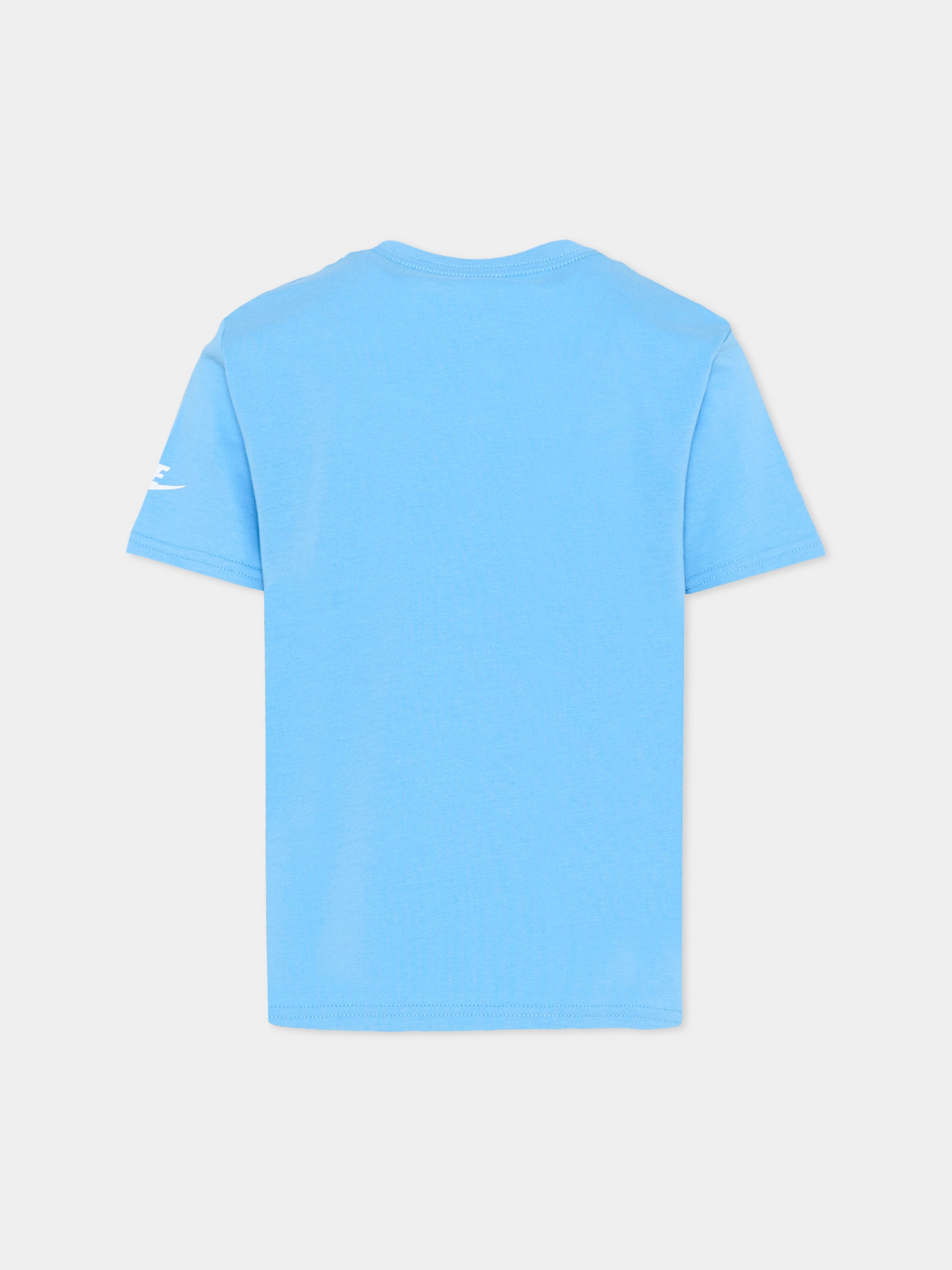 T-Shirt azzurra per bambino con logo,Nike,86J575 B9F
