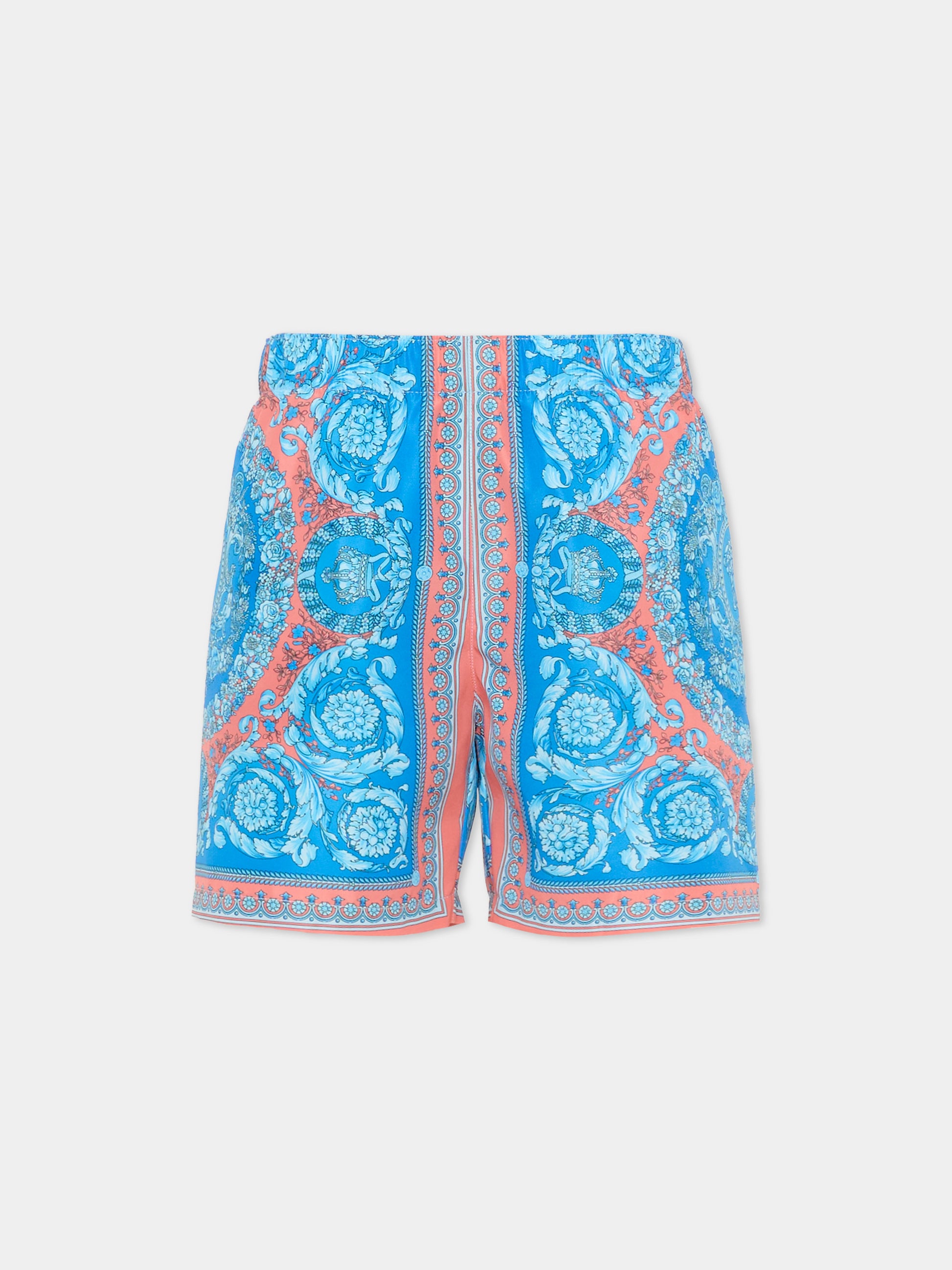 Boxer mare azzurro per bambino con Medusa,Versace,1018706 1A16913 5UH60