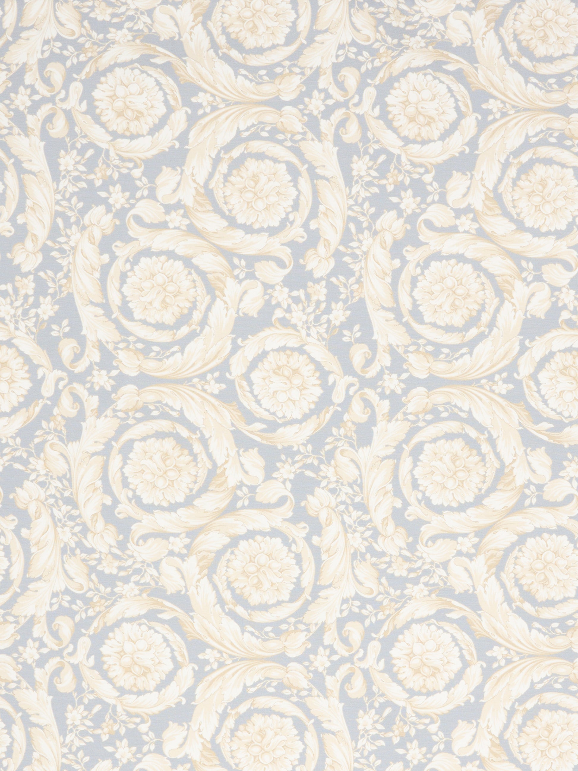 Coperta bianca per neonati con stampa Barocco,Versace,1017939 1A16894 2EO90