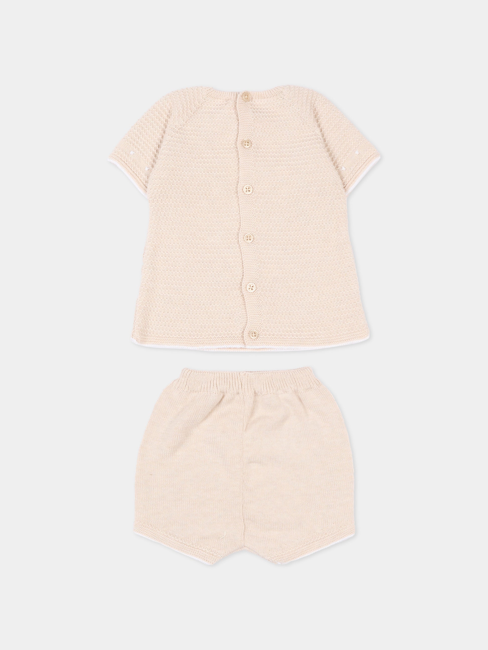 Completo nascita beige per neonati,Paz Rodríguez,103C 123497 7901 H82