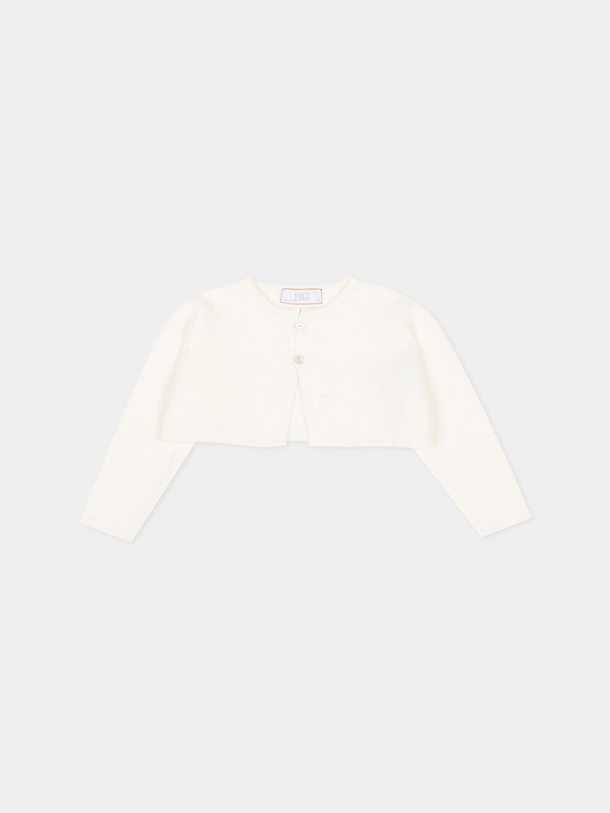 Cardigan avorio per neonati,Paz Rodríguez,001 123250 60 H82