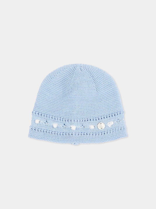 Berretto celeste per neonato tricot,Paz Rodríguez,040 123256 80 H05