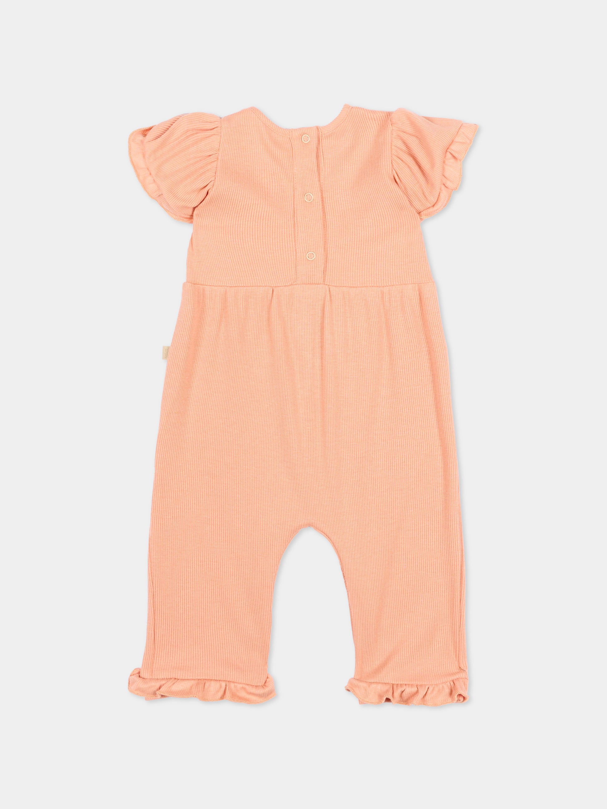 Tutina arancione per neonata con volant,Bamboom,1100TE00075 CORAL