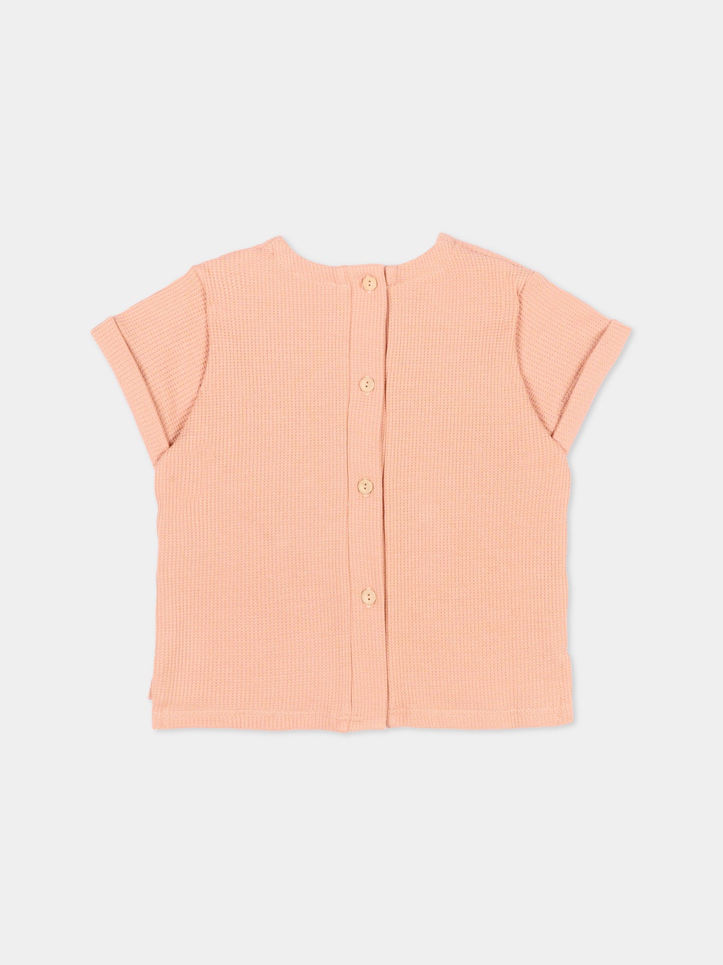 T-shirt rosa per neonata con taschino,Bamboom,1115TE00072 CORAL