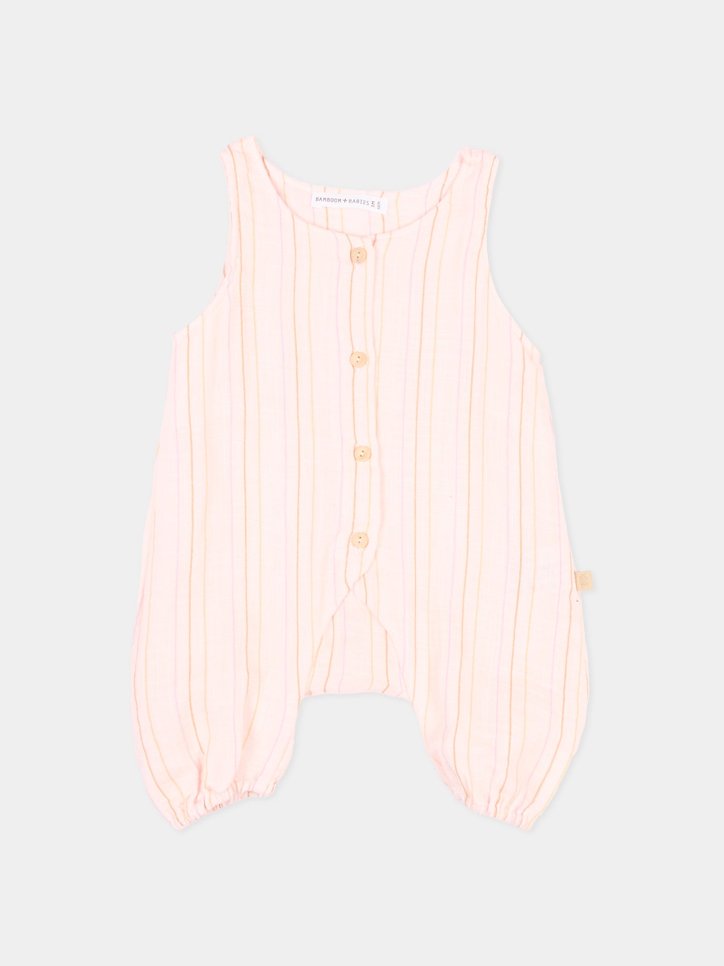 Pagliaccetto rosa a righe per neonata,Bamboom,1124TE00070 STRIPE PINK
