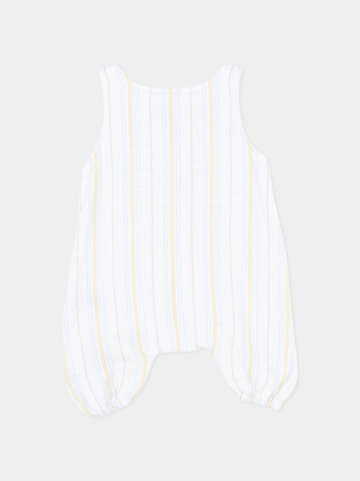 Pagliaccetto bianco a righe per neonato,Bamboom,1124TE00070 STRIPE WHITE/BLU