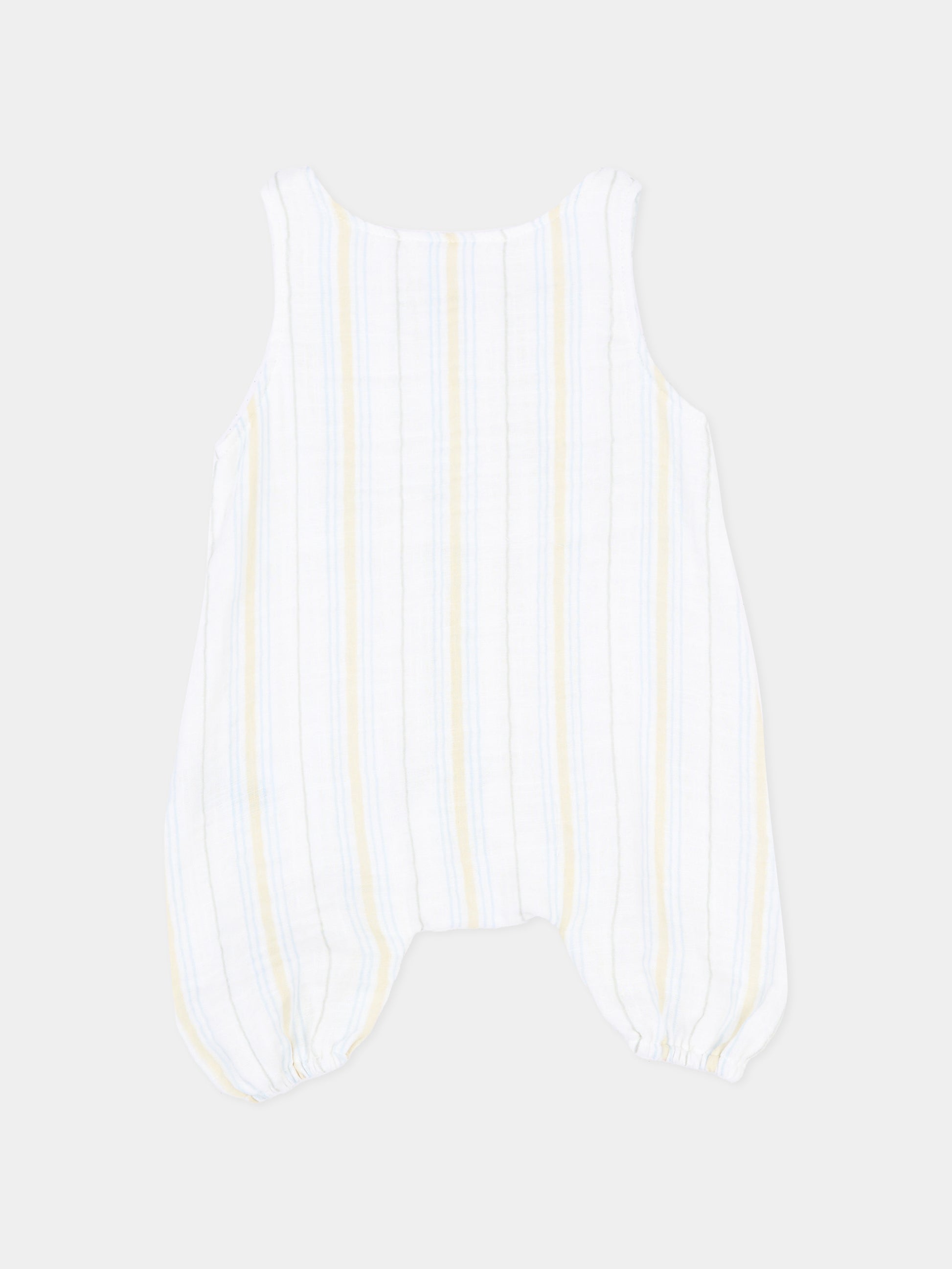Pagliaccetto bianco a righe per neonato,Bamboom,1124TE00070 STRIPE WHITE/BLU