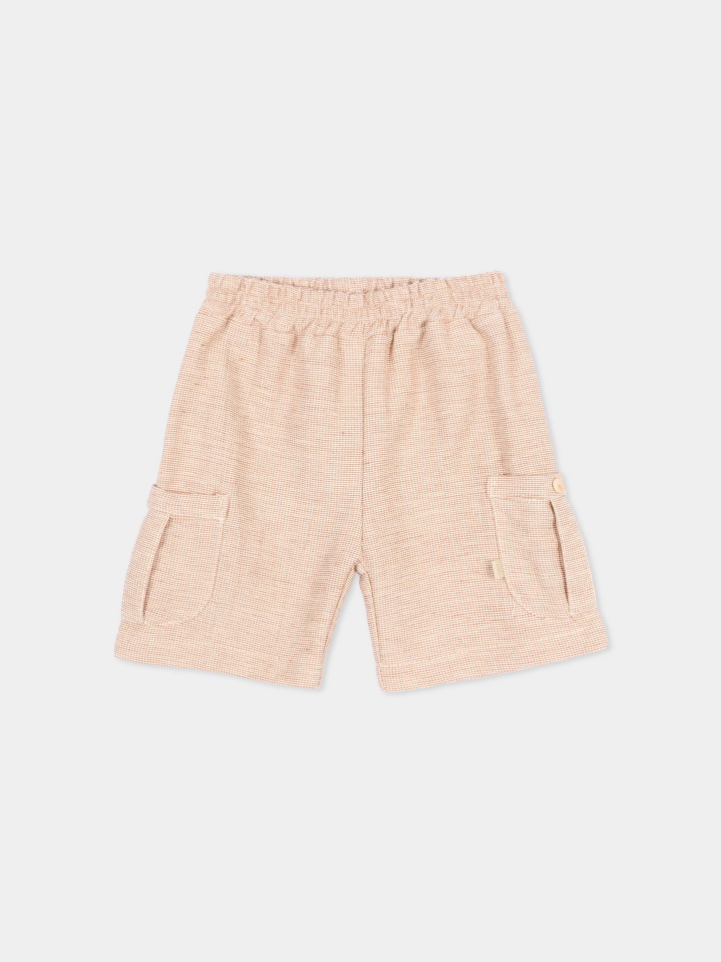 Shorts marroni per neonati con tasche,Bamboom,1126TE00026 CORAL