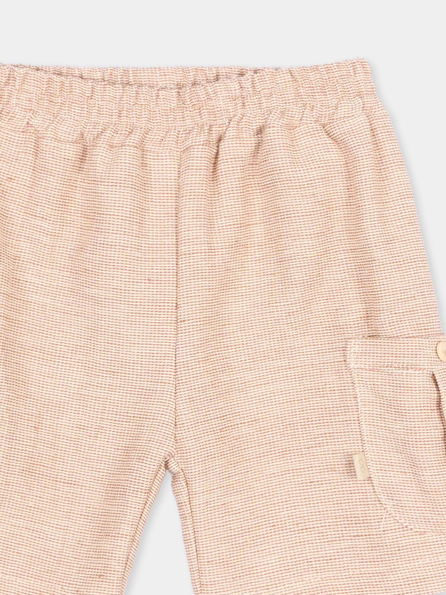 Shorts marroni per neonati con tasche,Bamboom,1126TE00026 CORAL