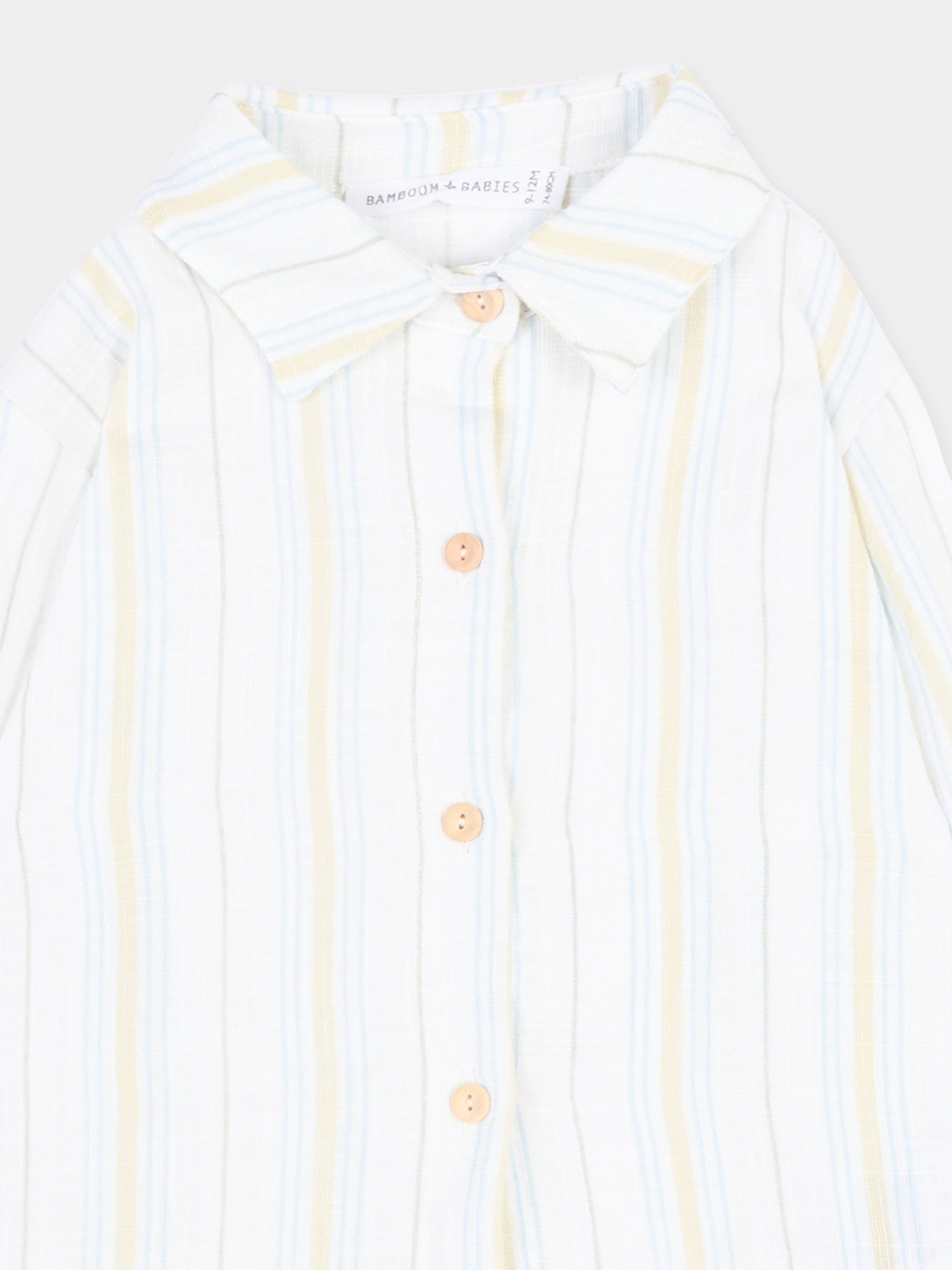 Camicia bianca a righe per neonato,Bamboom,1129TE00070 STRIPE WHITE/BLU